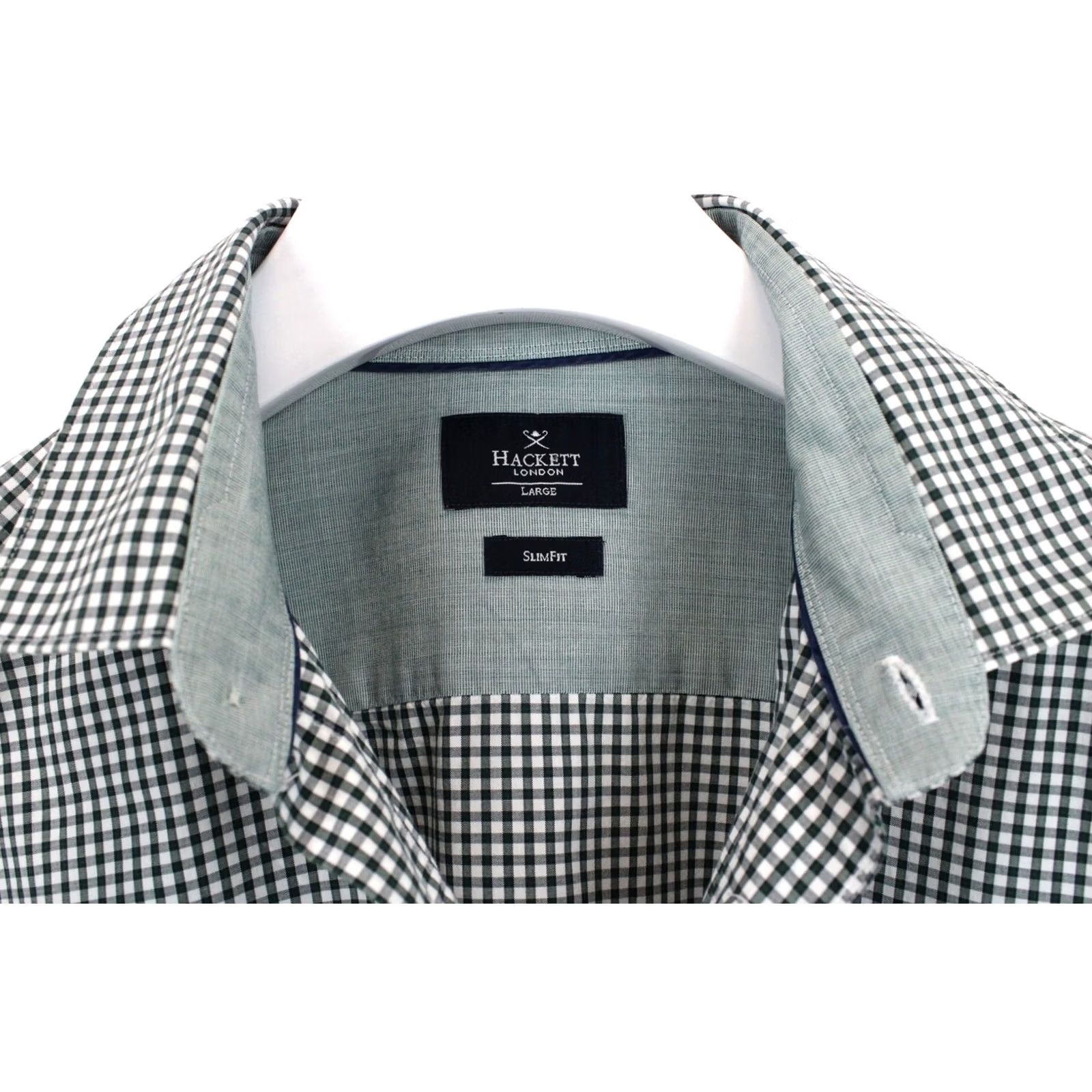 Hackett HACKETT Outline Gingham Slim Fit Shirt Men's LARGE Casual Checked Button Up Size US L / EU 52-54 / 3 - 4 Thumbnail