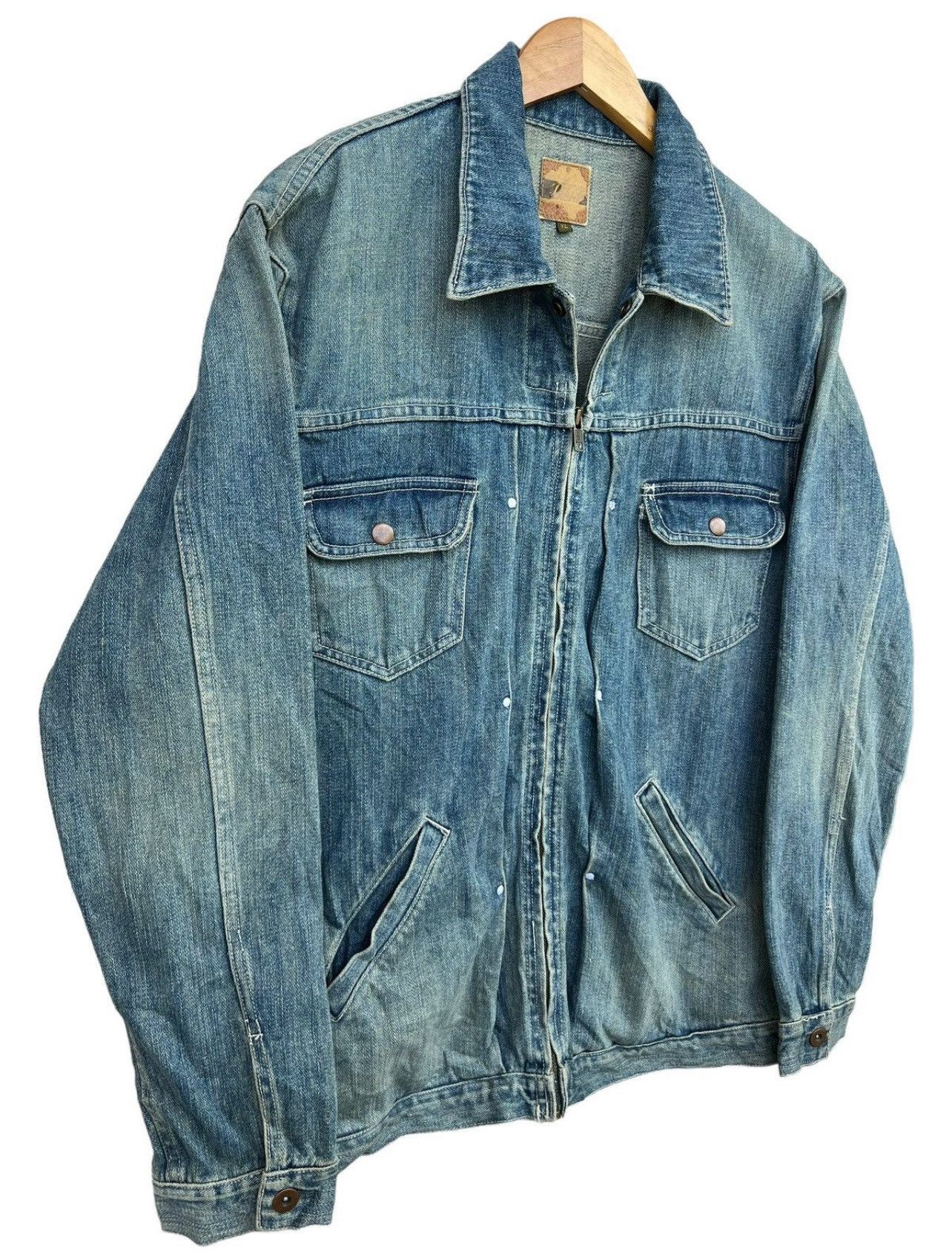 Japanese Brand Vintage Japan Zipup Biker Denim Jacket Size US M / EU 48-50 / 2 - 2 Thumbnail