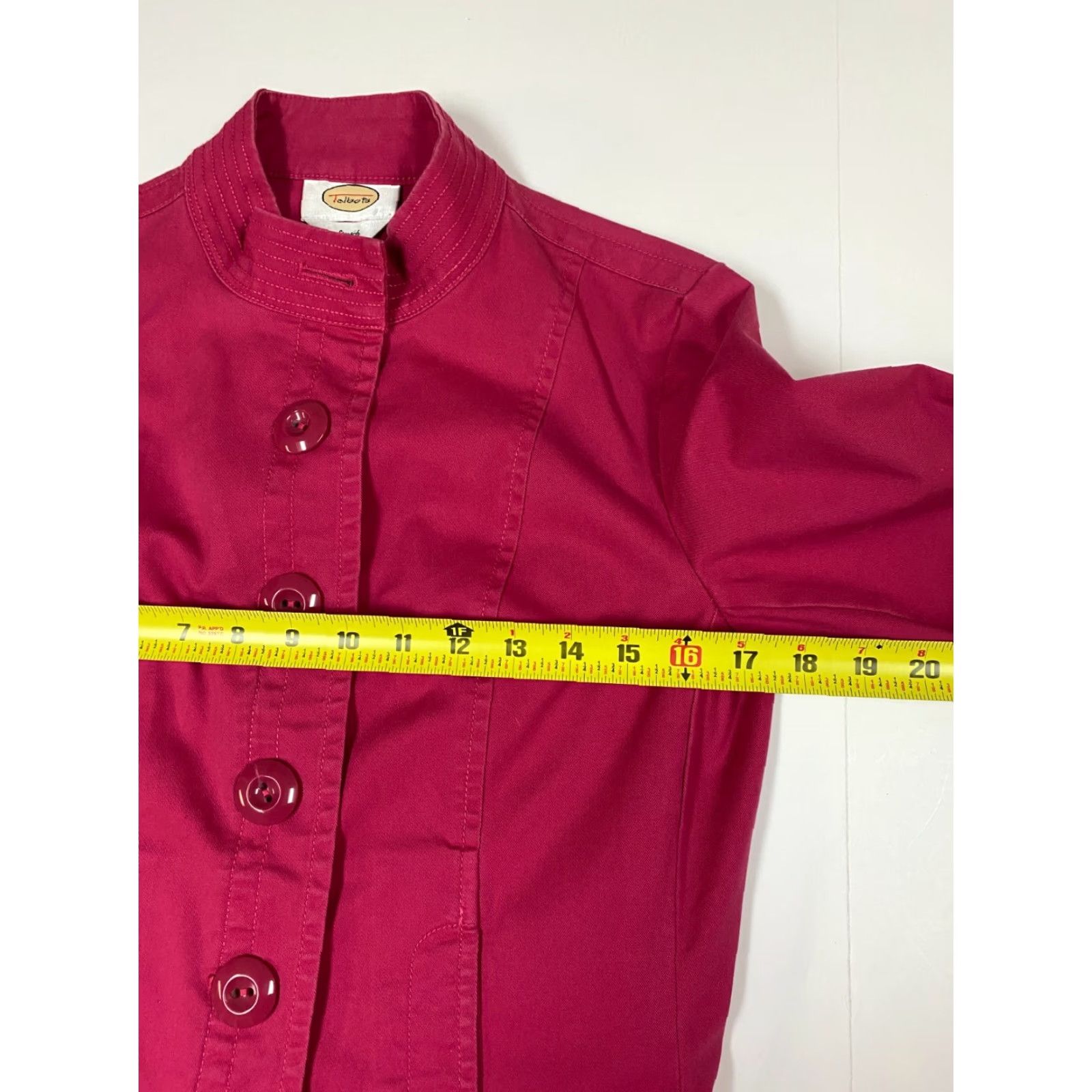 Talbots Talbots Blazer Jacket Womens 4 Pink Stretch Button Cotton Canvas Classic Casual Mid-Length Size S / US 4 / IT 40 - 5 Thumbnail