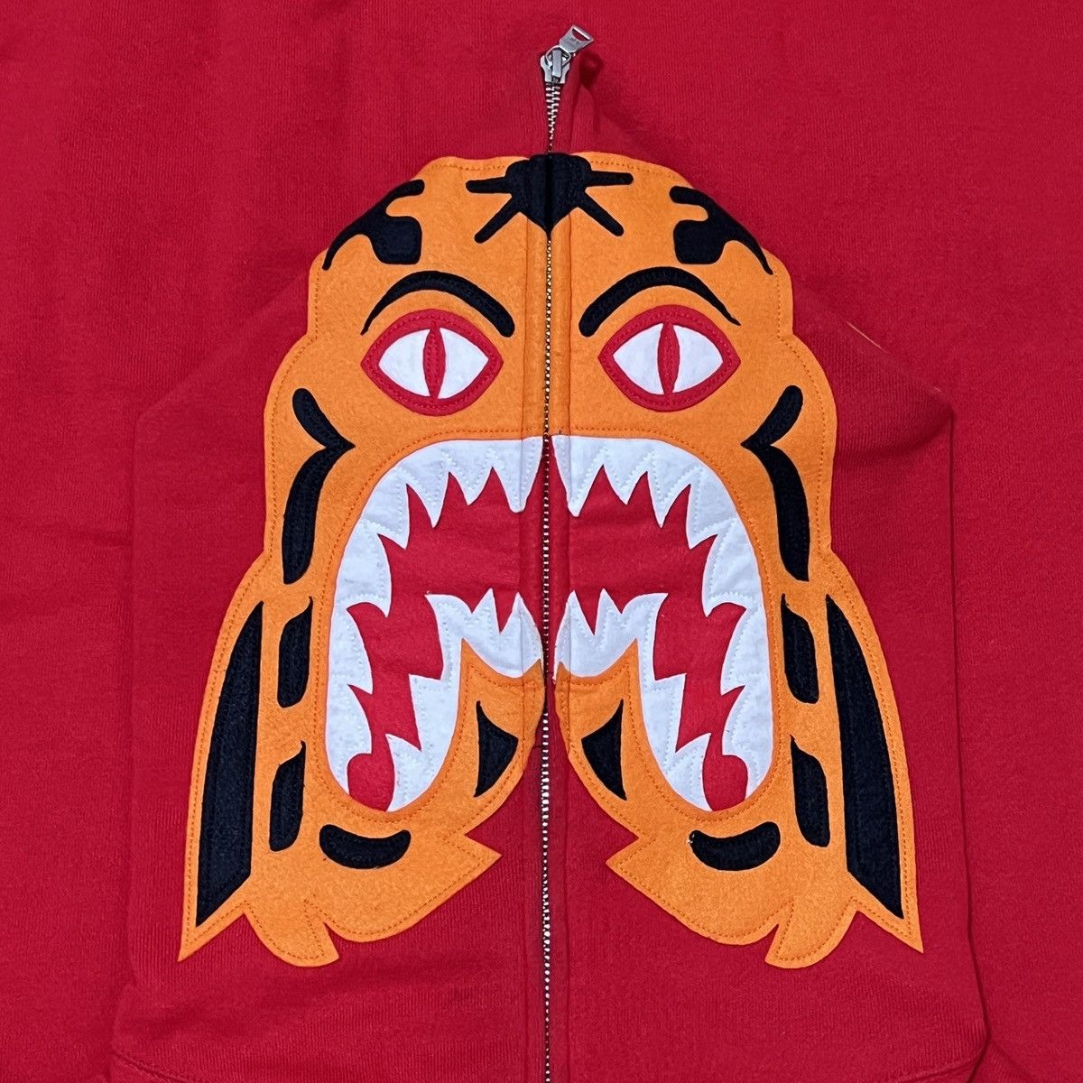 Bape Bape Red Color Tiger Zip Up Hoodie Size US XL / EU 56 / 4 - 1 Thumbnail