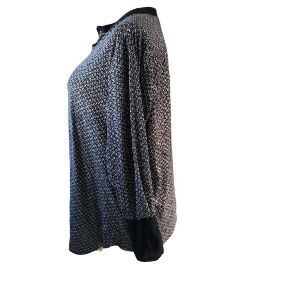 Other April Cornell Women's L Button Down Dress Shirt Black Gray Size L / US 10 / IT 46 - 3 Thumbnail