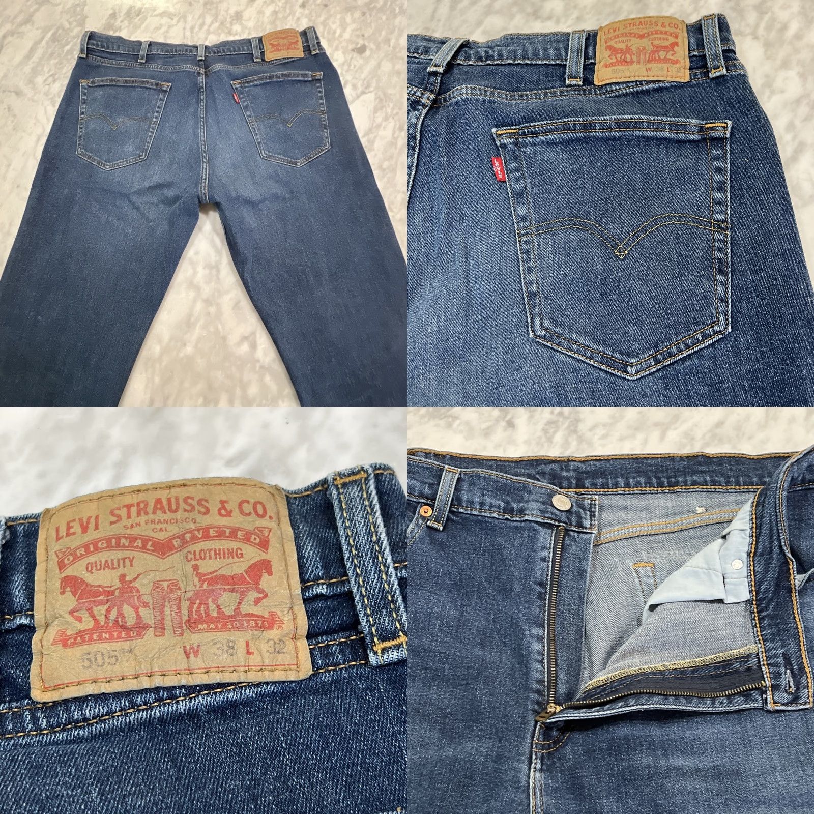 Levi's Levi's 505 Denim Jeans Men’s 38x32 38x31 Blue Straight Stretch Zipper Fly Zip Fly Regular Fit 5-Pocket Denim Jeans USA Theme Brand Levi's 500 Series Size US 38 / EU 54 - 8 Thumbnail