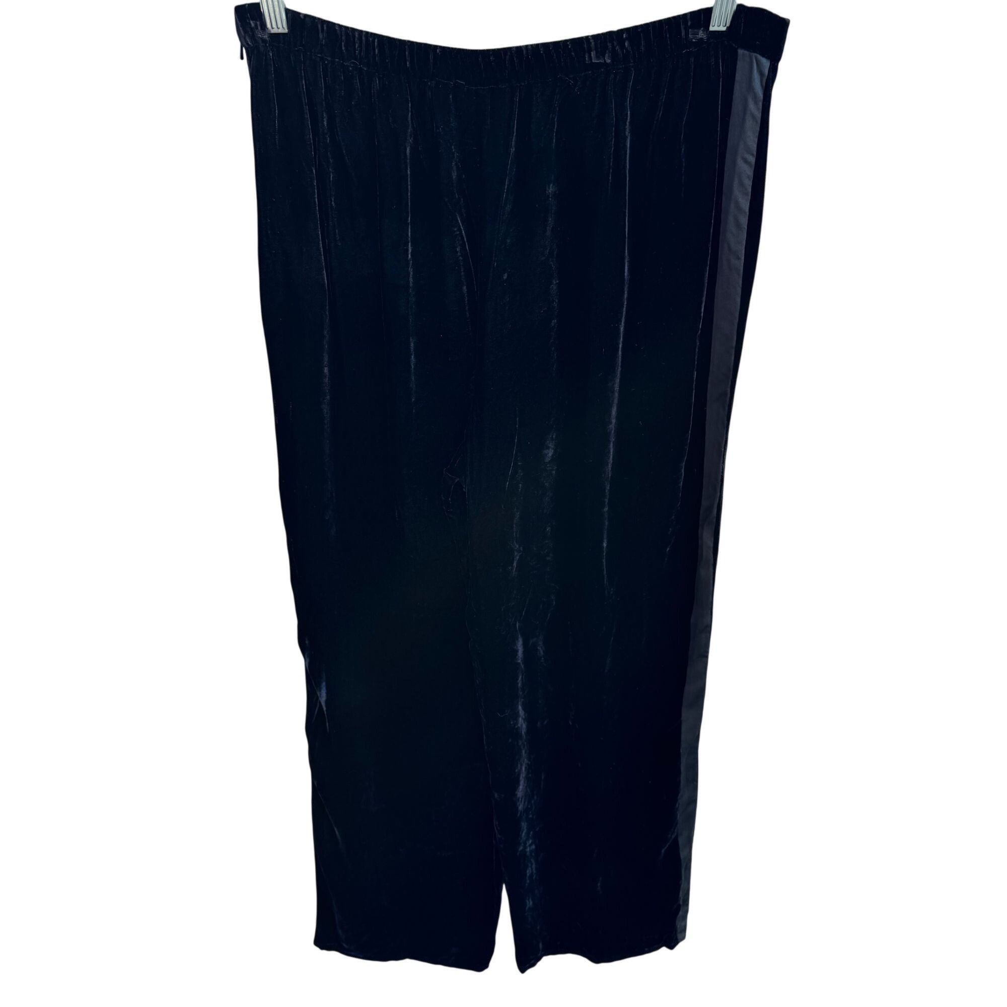 Bloomingdale's Bloomingdales Vintage Womens Black Velvet Wide-Leg Tuxedo St Size 36" / US 14 / IT 50 - 4 Thumbnail