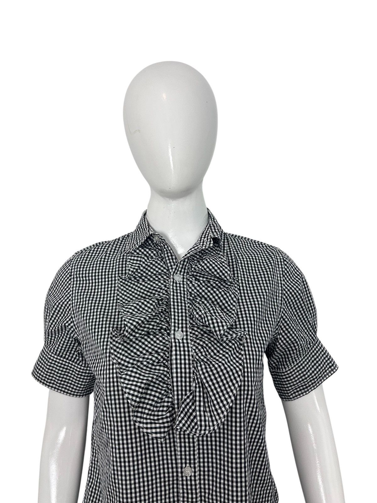 Beams Plus Beams Boy Gingham Check Ruffle Short Sleeve Shirt Size M / US 6-8 / IT 42-44 - 4 Thumbnail