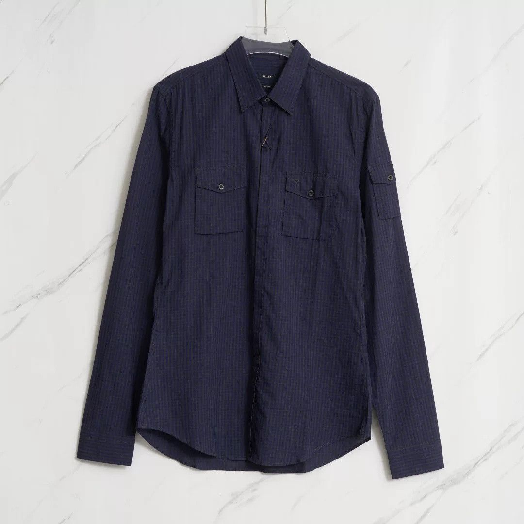Gucci Gucci Men's Plaid Pocket Shirt Size US M / EU 48-50 / 2 - 1 Thumbnail
