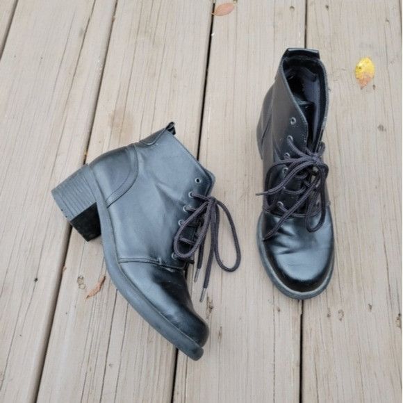 Vintage Vintage 90s y2k Bratz Black Faux Leather Chunky Heel Boots Size US 8 / IT 38 - 9 Thumbnail
