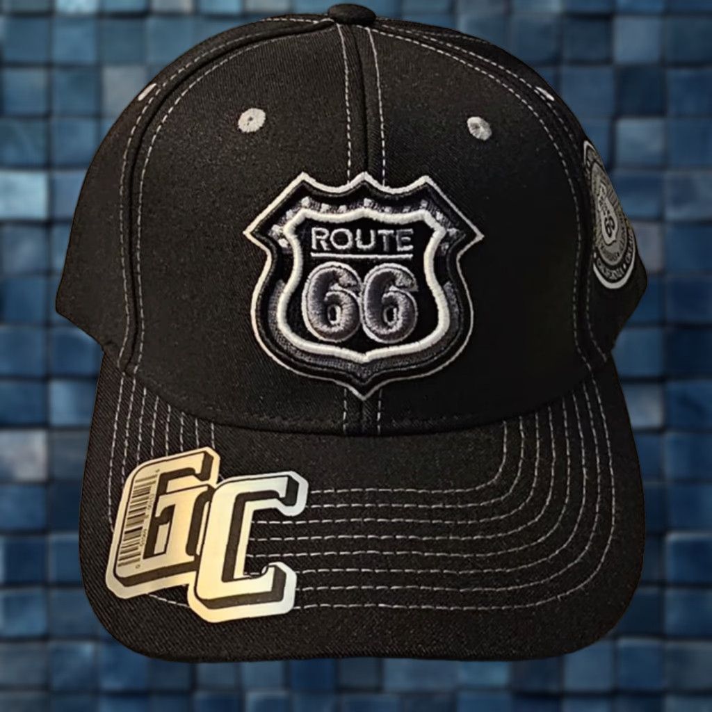 Route 66 ROUTE 66 USA UNITED STATES AMERICA HIGHWAY SNAPBACK BASEBALL CAP BLACK Size ONE SIZE - 1 Thumbnail