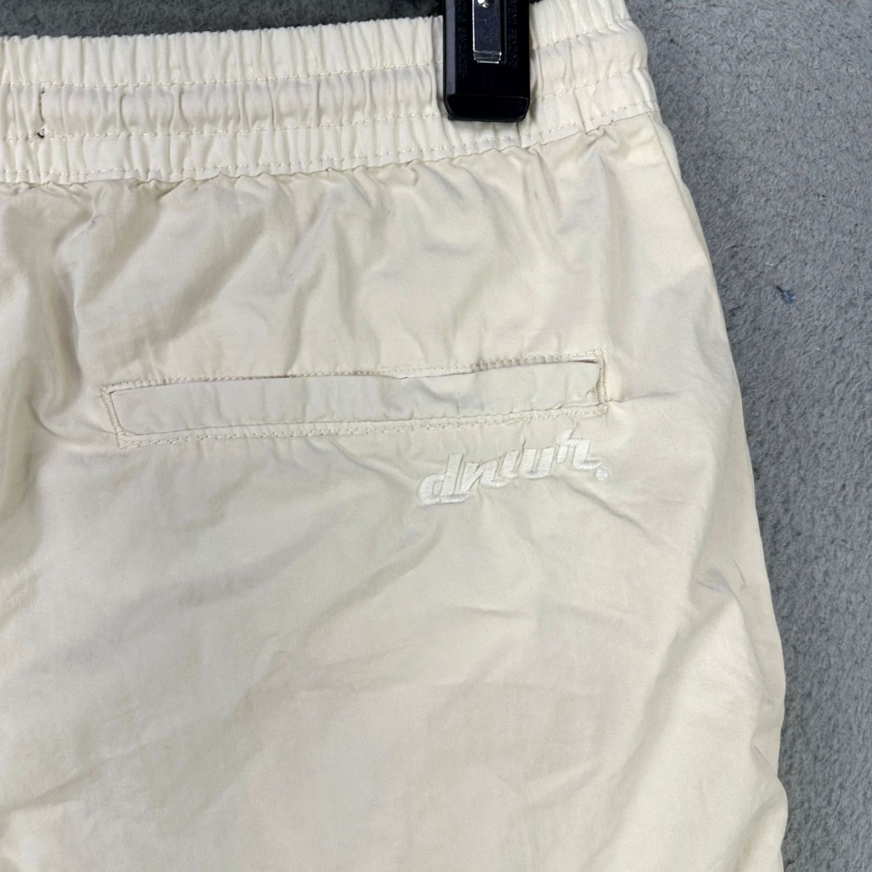 Zara VINTAGE ZARA Mens Pull On Cargo Shorts Small Cream Drawstring Stretch Waistband Pockets Size US 29 - 5 Thumbnail