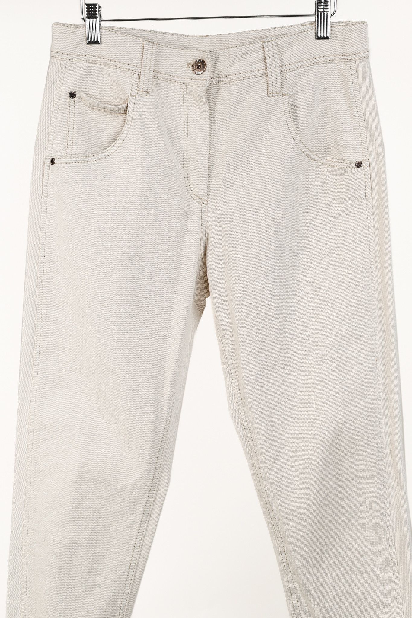 Brunello Cucinelli Brunello Cucinelli SS/20 Monili-Bead Distress-Cuff Jeans Size 28" / US 6 / IT 42 - 3 Thumbnail