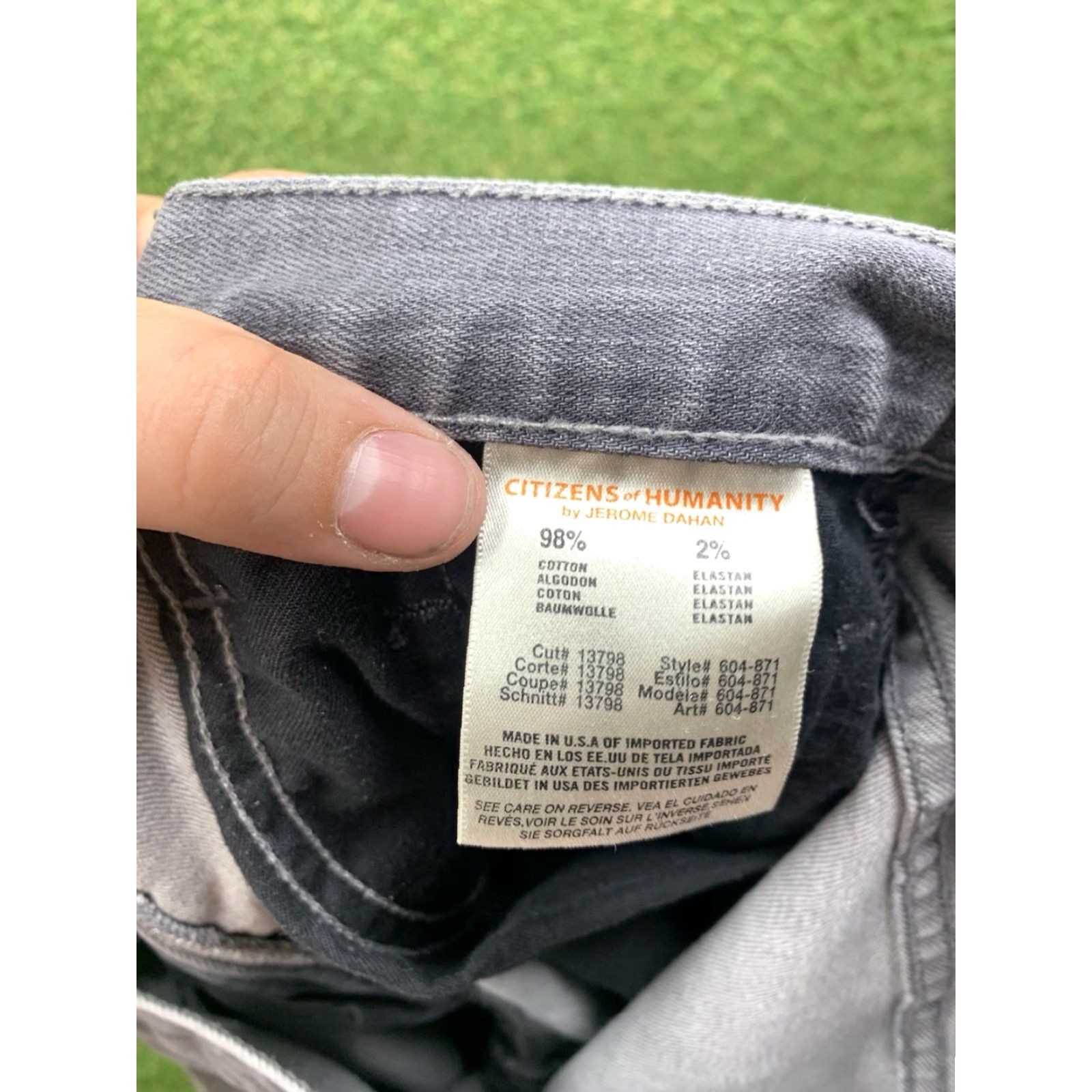 Citizens Of Humanity Citizens of Humanity Jeans Mens 31 Gray Dylan Cropped Rise Drop Straight 31x27 Mens Size US 31 - 4 Thumbnail