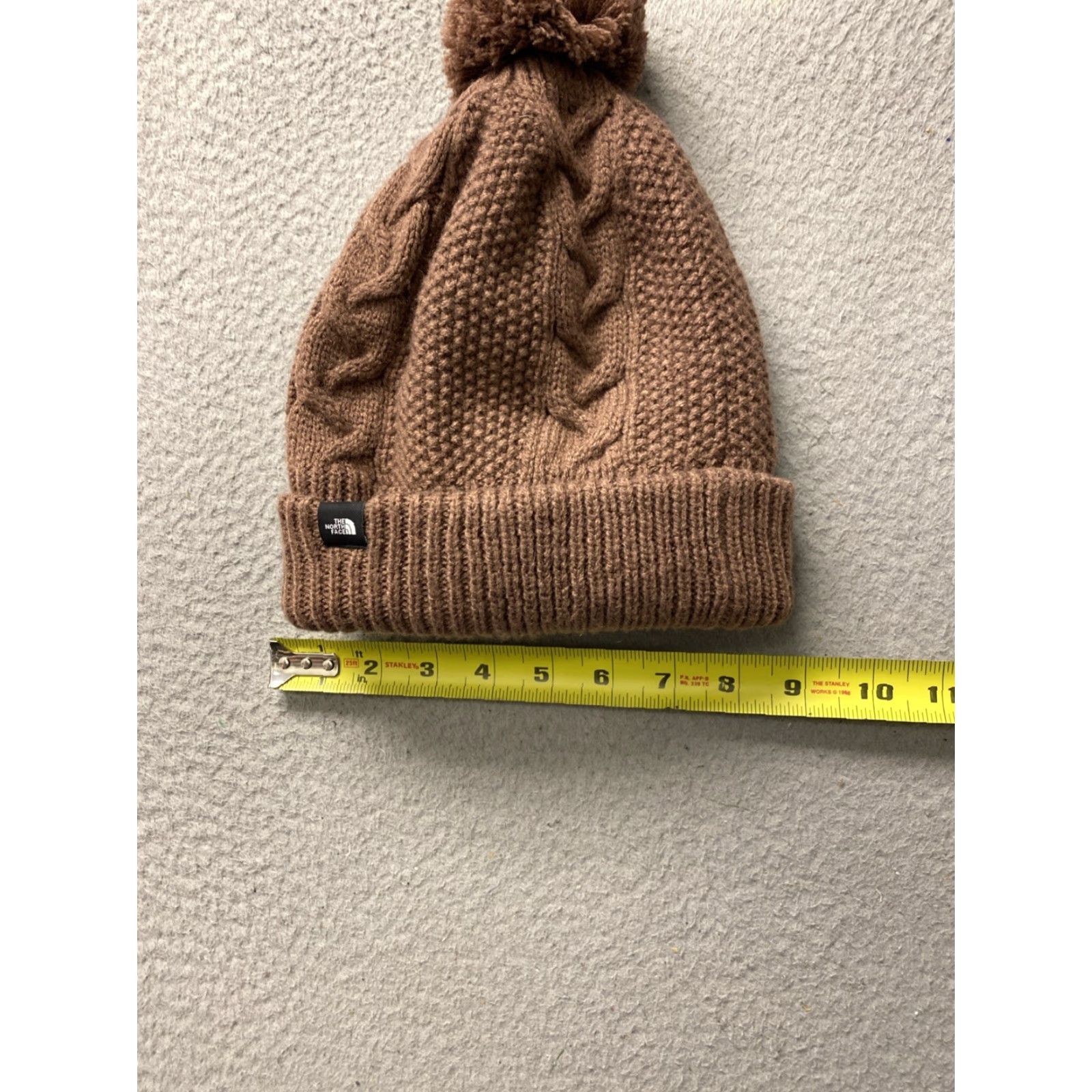The North Face VINTAGE The North Face Beanie Womens One Size Browns Acrylic Fur Pom Hat Cap Winter Size ONE SIZE - 5 Thumbnail
