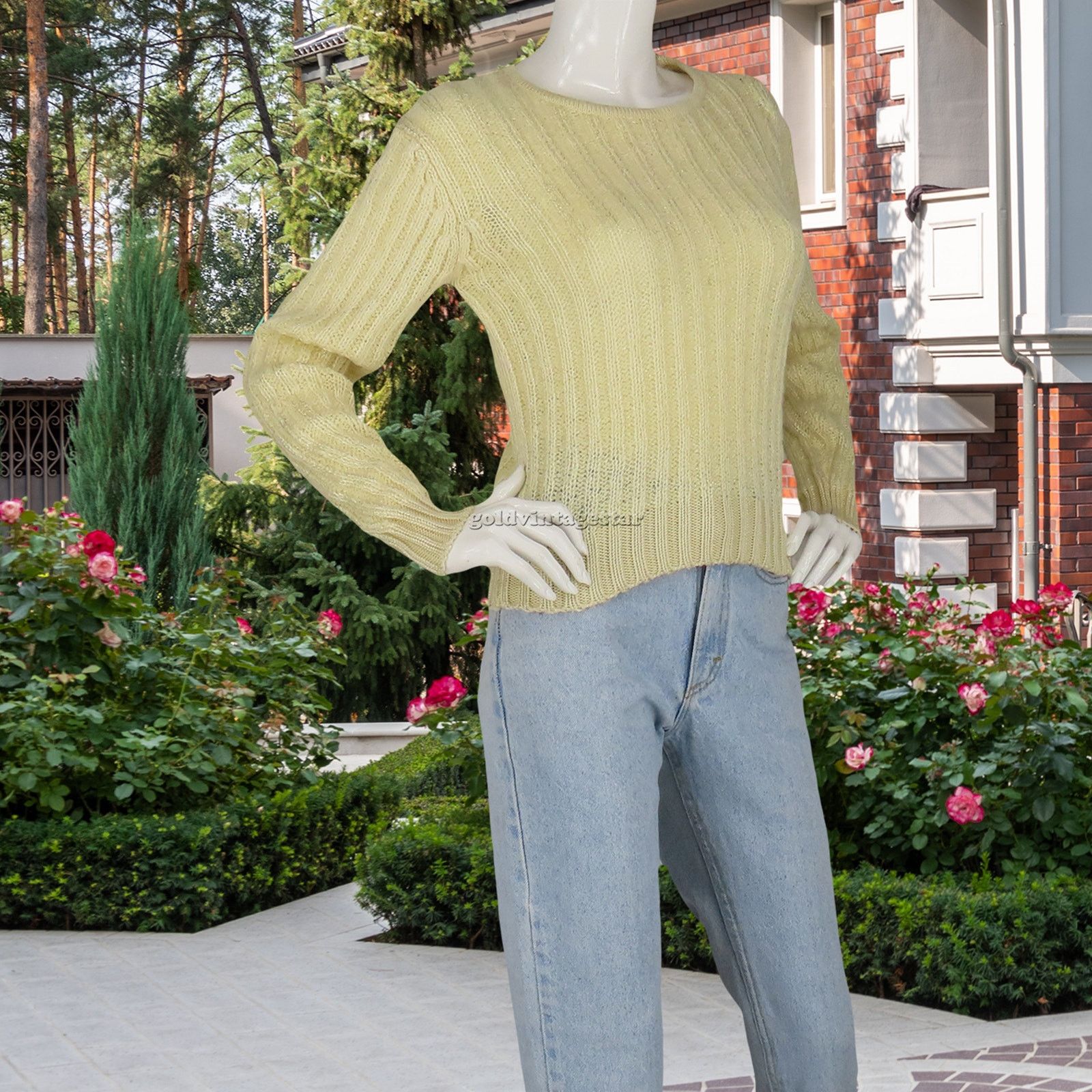 Other 80s Vintage Vertical Cable Knit Pullover Cream Sweater M Size M / US 6-8 / IT 42-44 - 9 Thumbnail