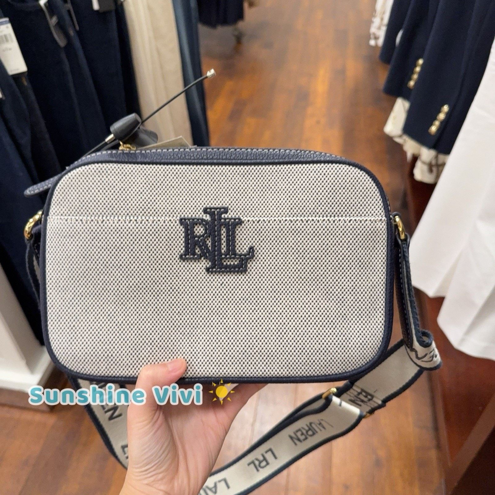 Lauren Ralph Lauren NWT Lauren Ralph Lauren Carrie Leather Crossbody Bag Blue Size ONE SIZE - 1 Thumbnail