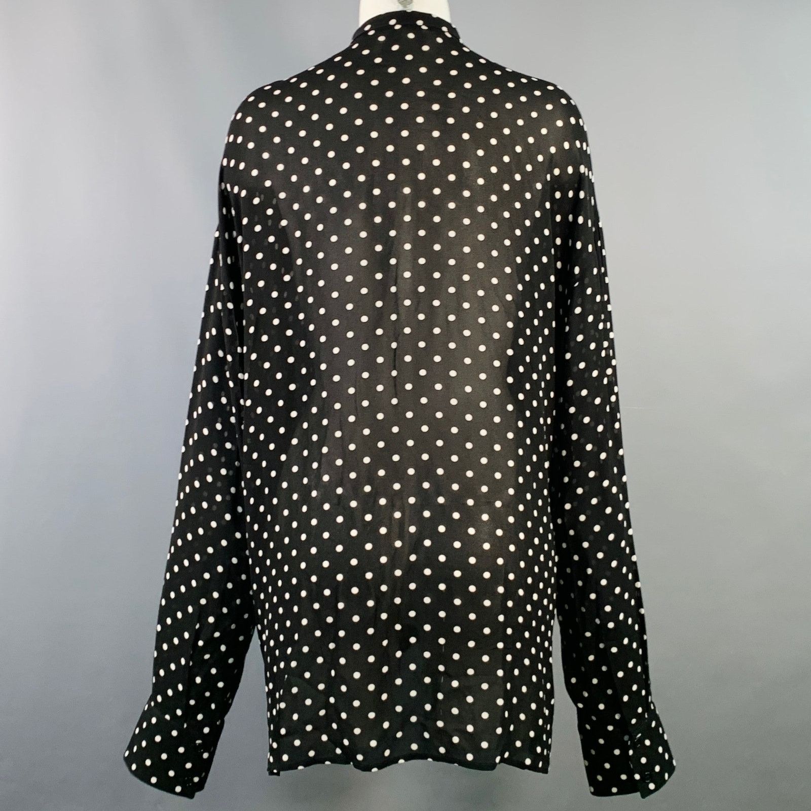 Haider Ackermann Polka Dot Crepe Nehru Collar Hidden Buttons Shirt Size S / US 4 / IT 40 - 2 Thumbnail