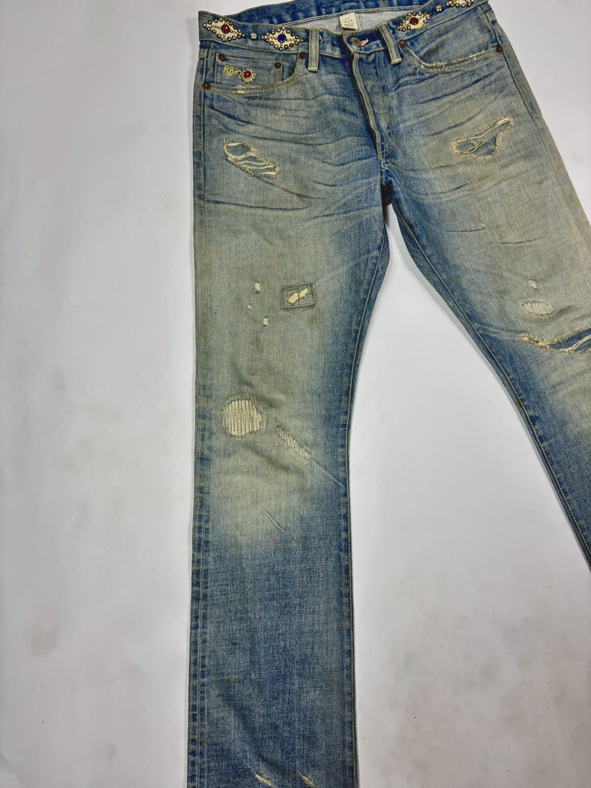 Ralph Lauren 2006 RRL 1/1 Moonshine Wash Lapidary Gemstone Selvage Denim Size US 32 / EU 48 - 2 Thumbnail