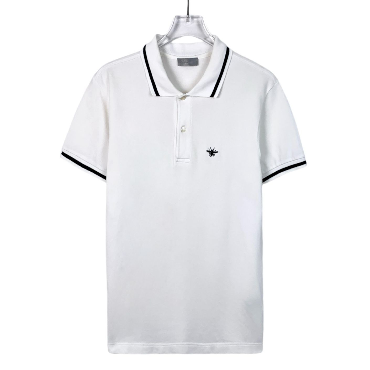 Dior Dior White Bee Embroidered Cotton Polo Shirt (Size S) Size US S / EU 44-46 / 1 - 1 Thumbnail