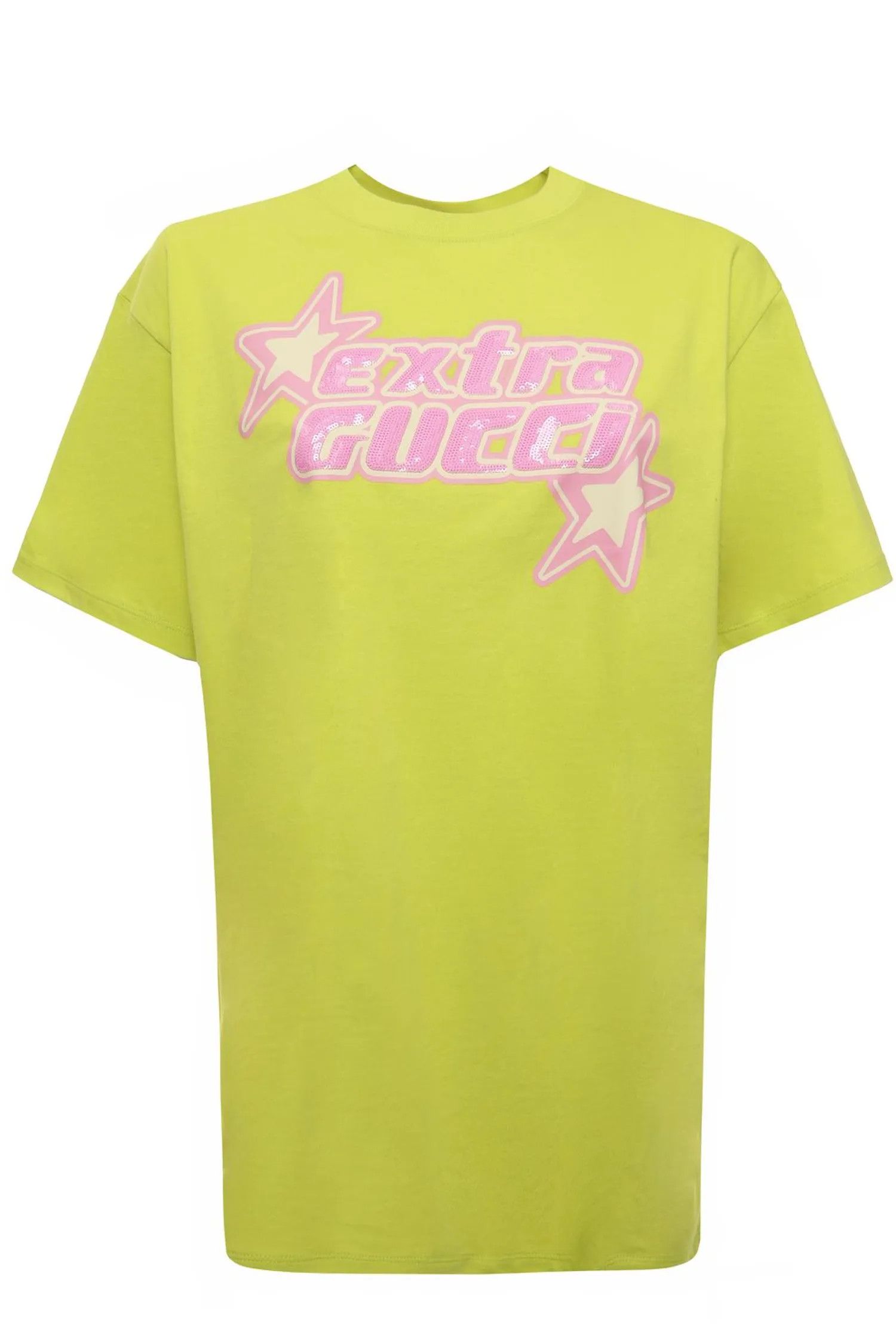 Gucci o1la5ras0526 Knitted Cotton T-Shirt in Yellow Size S / US 4 / IT 40 - 1 Thumbnail
