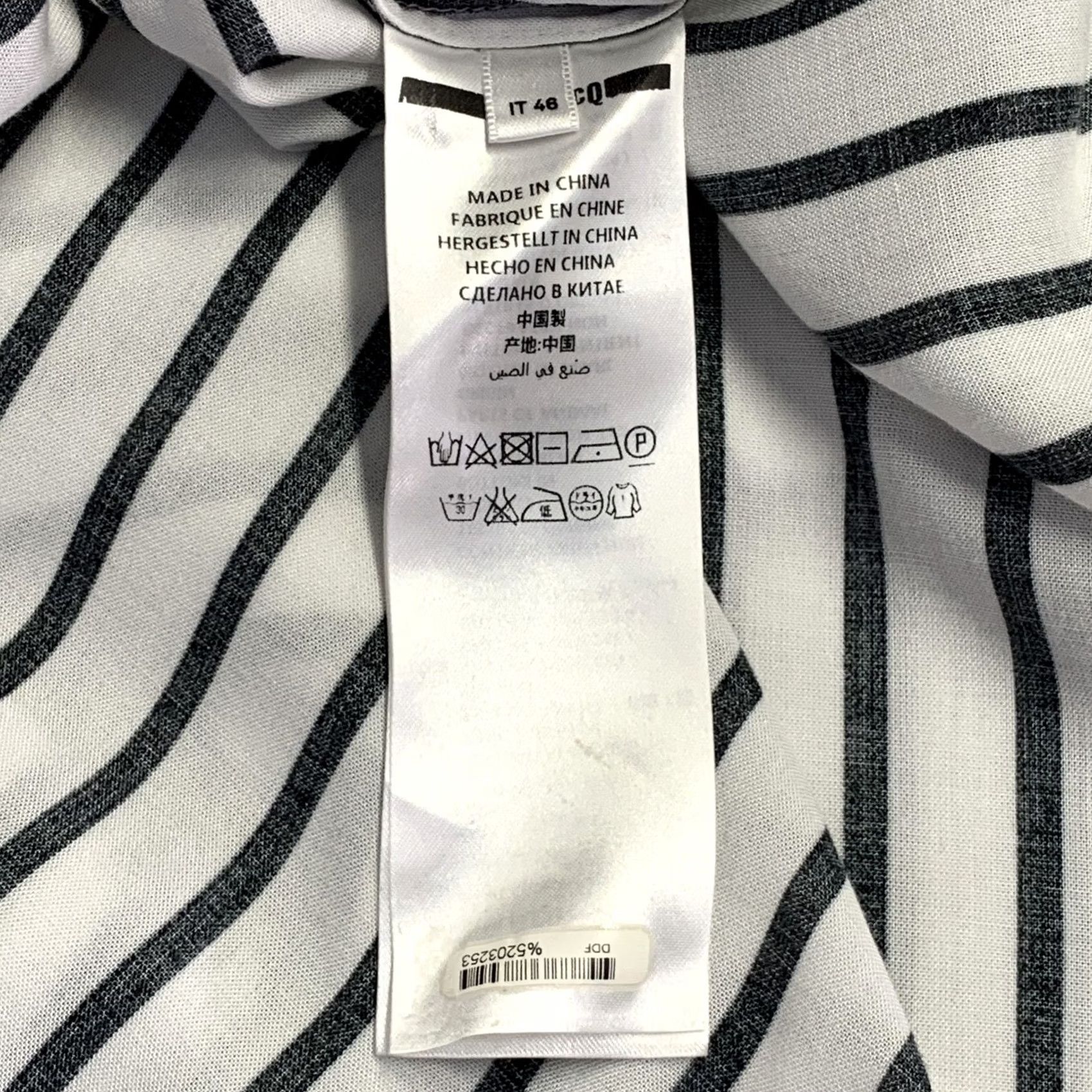 McQ Alexander McQueen MCQ by ALEXANDER MCQUEEN Viscose Stripe Tunic Shirt Size L Black White 2016 Size L / US 10 / IT 46 - 6 Thumbnail