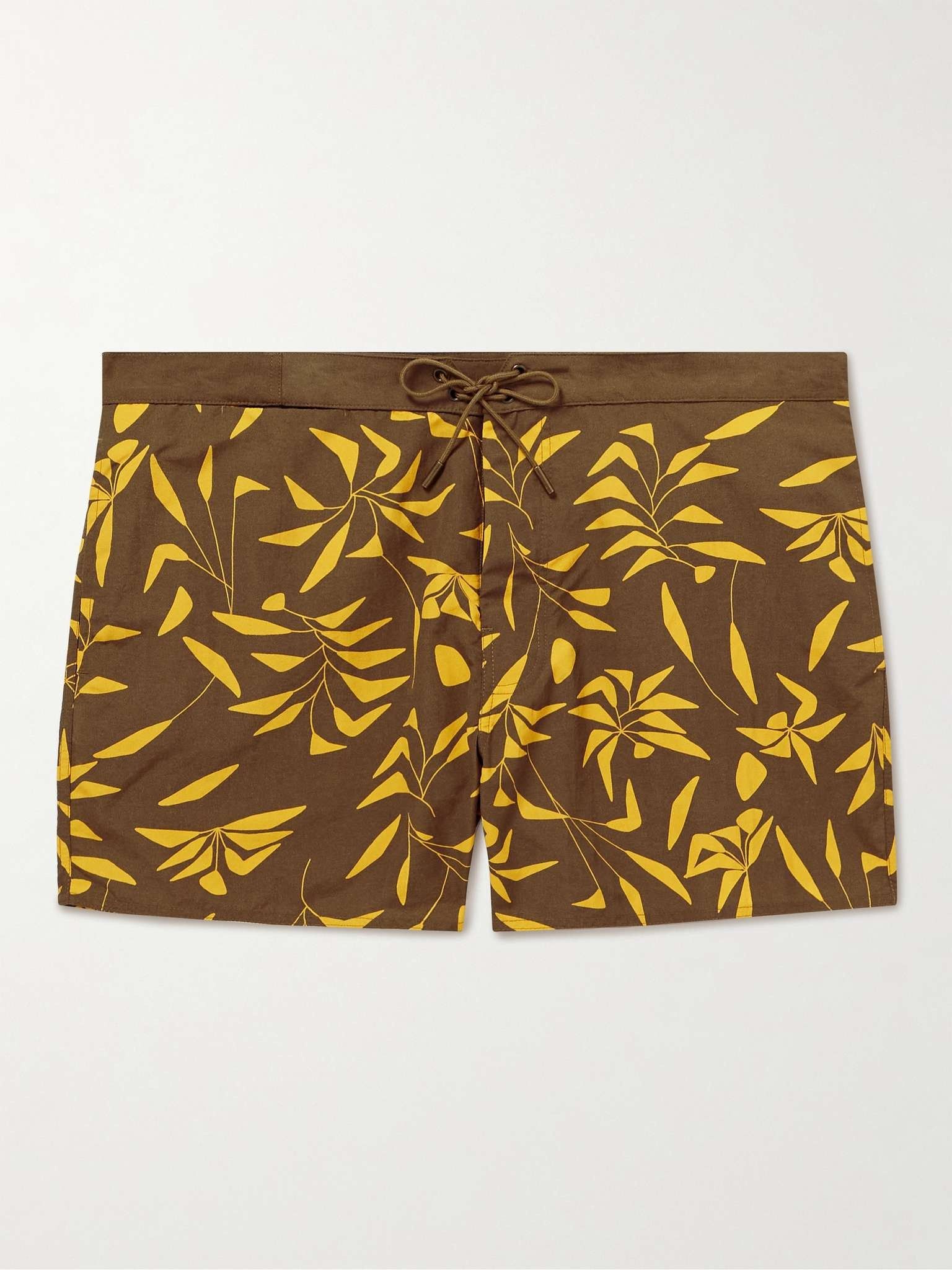 o1s1wg110425 734504 Sunset Print Swim Shorts in Brown/Yellow