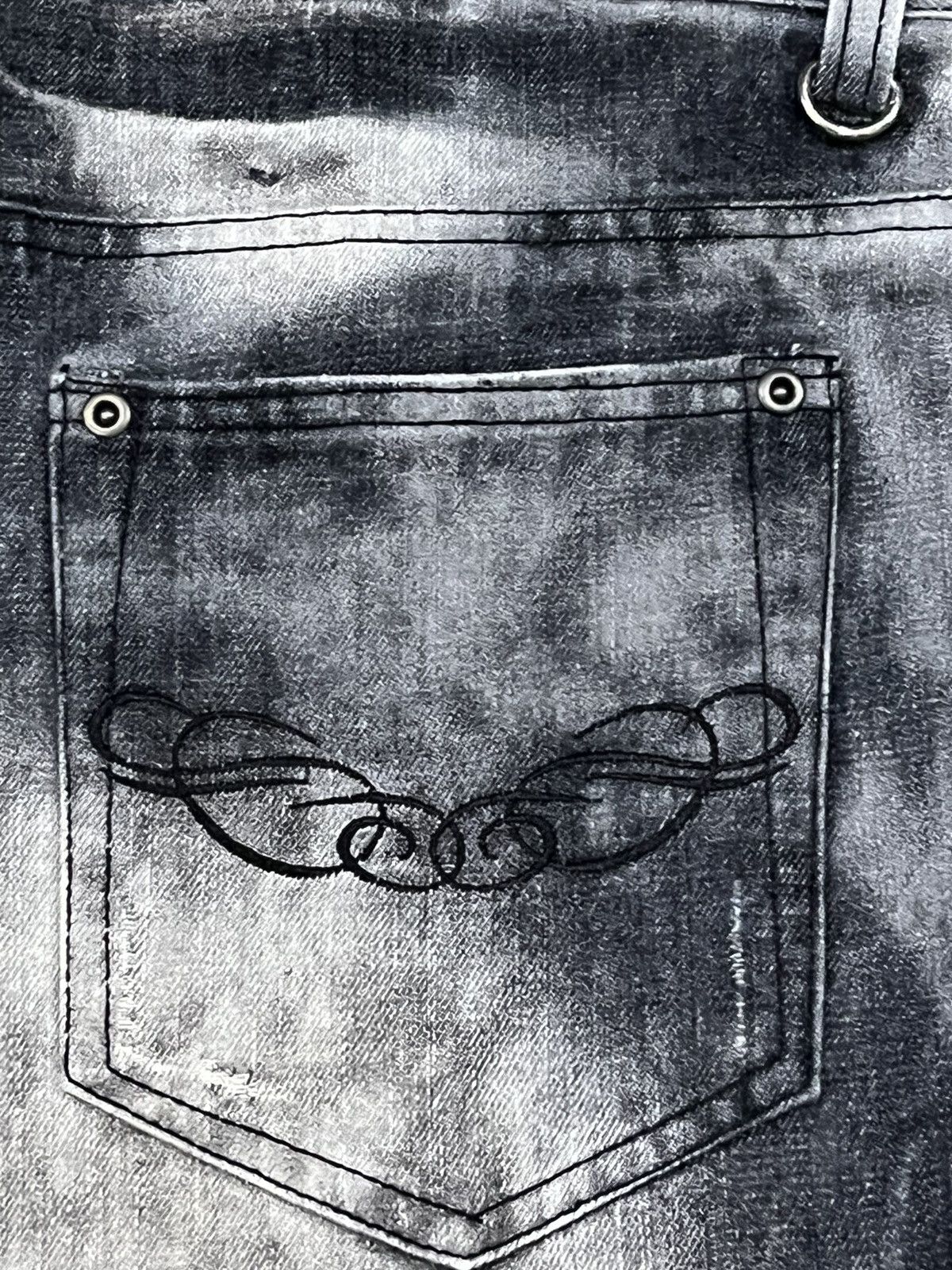 In The Attic 🔥IN THE ATTIC HOMME Punk Bleach Wash Smoke Distressed Denim Size US 32 / EU 48 - 13 Thumbnail