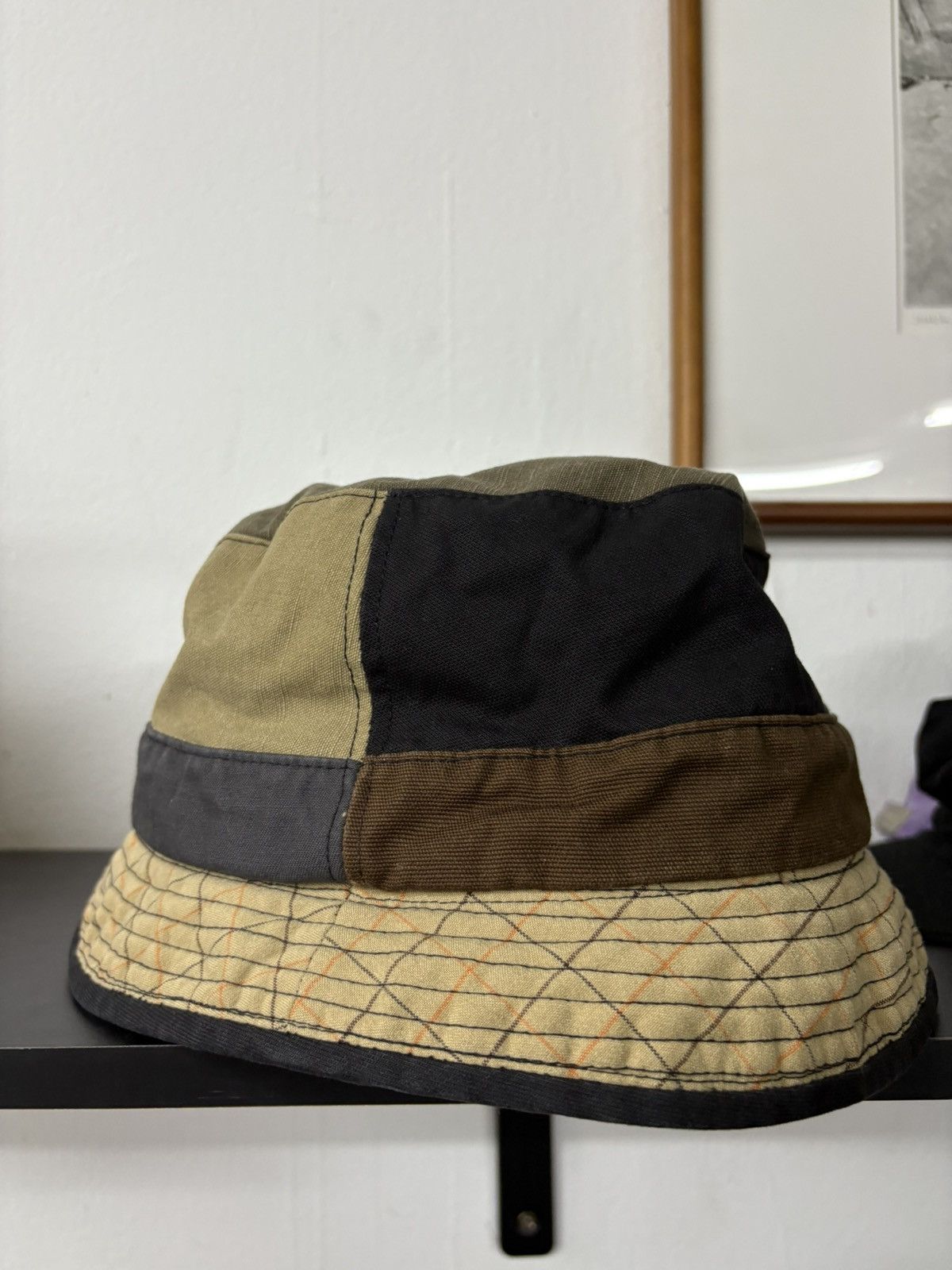 Kapital Kapital Patchwork Boro Old Man and the sea bucket hat cap Size ONE SIZE - 3 Thumbnail