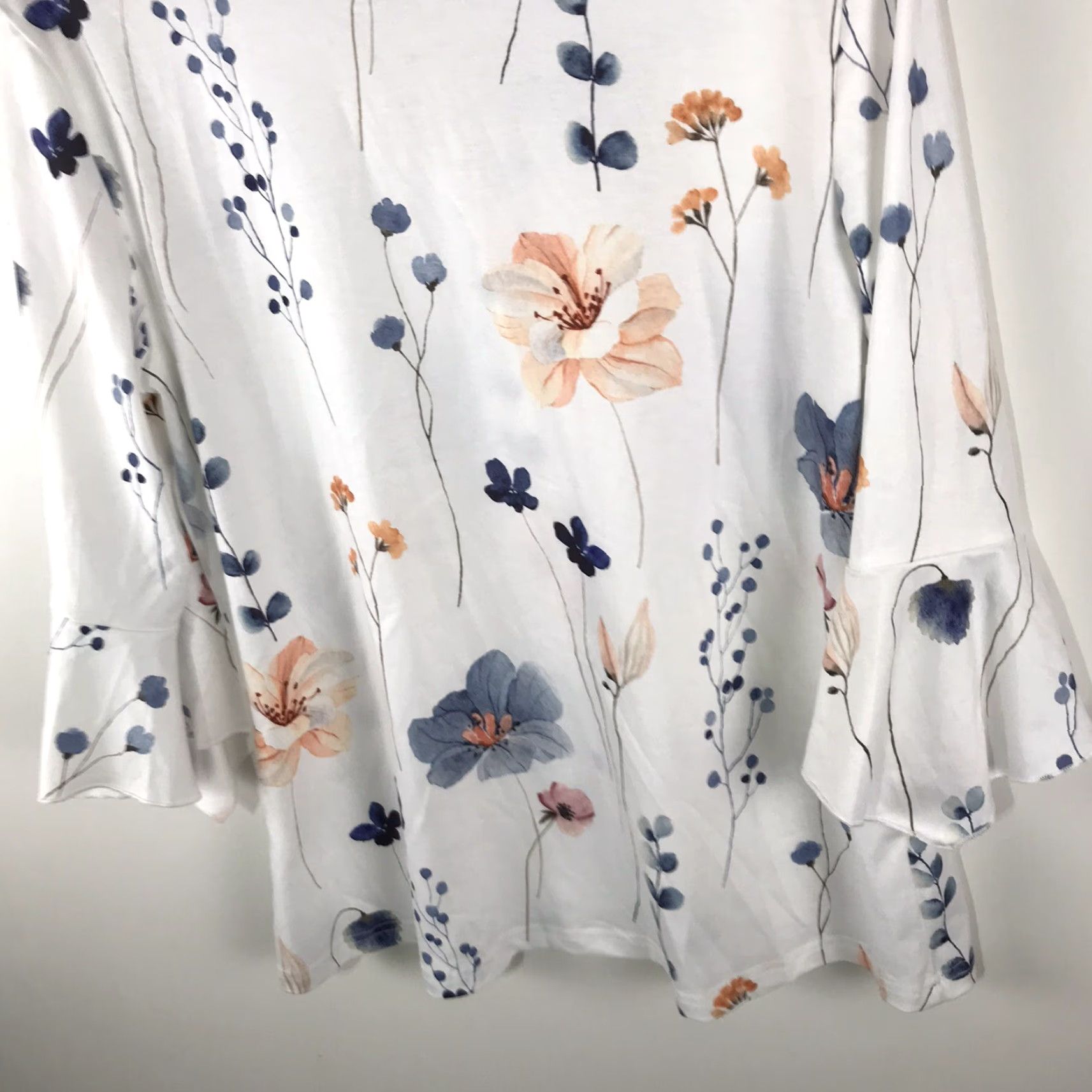 Vintage Zolucky Floral 3/4 Sleeve Cardigan Womens Size L White Classic Lightweight Knit Size L / US 10 / IT 46 - 7 Thumbnail
