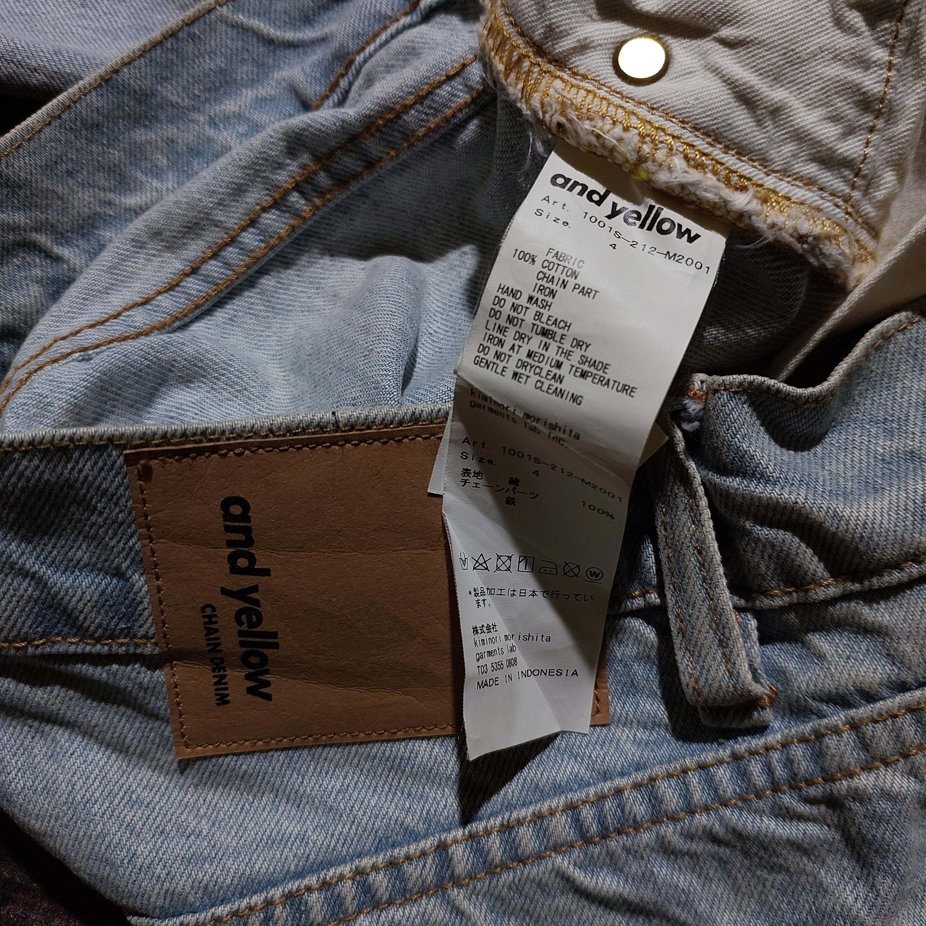 Tete Homme 20AW Kiminori morishita and yellow chain blue denim Size US 30 / EU 46 - 9 Thumbnail