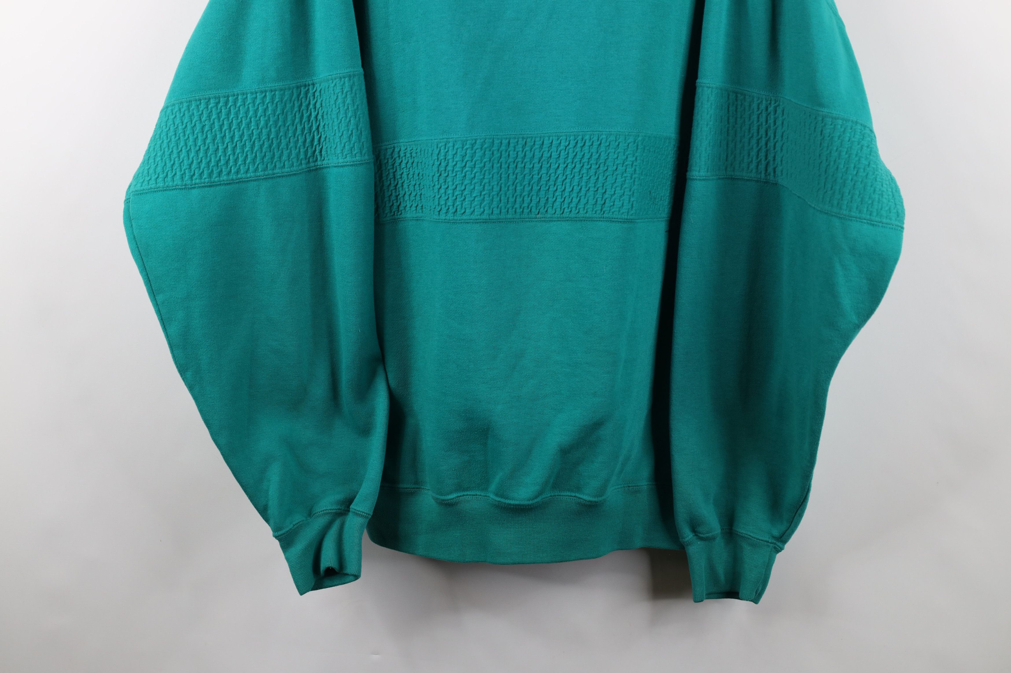 Vintage Vintage 90s Streetwear Textured Crewneck Sweatshirt Teal Size US XL / EU 56 / 4 - 3 Thumbnail