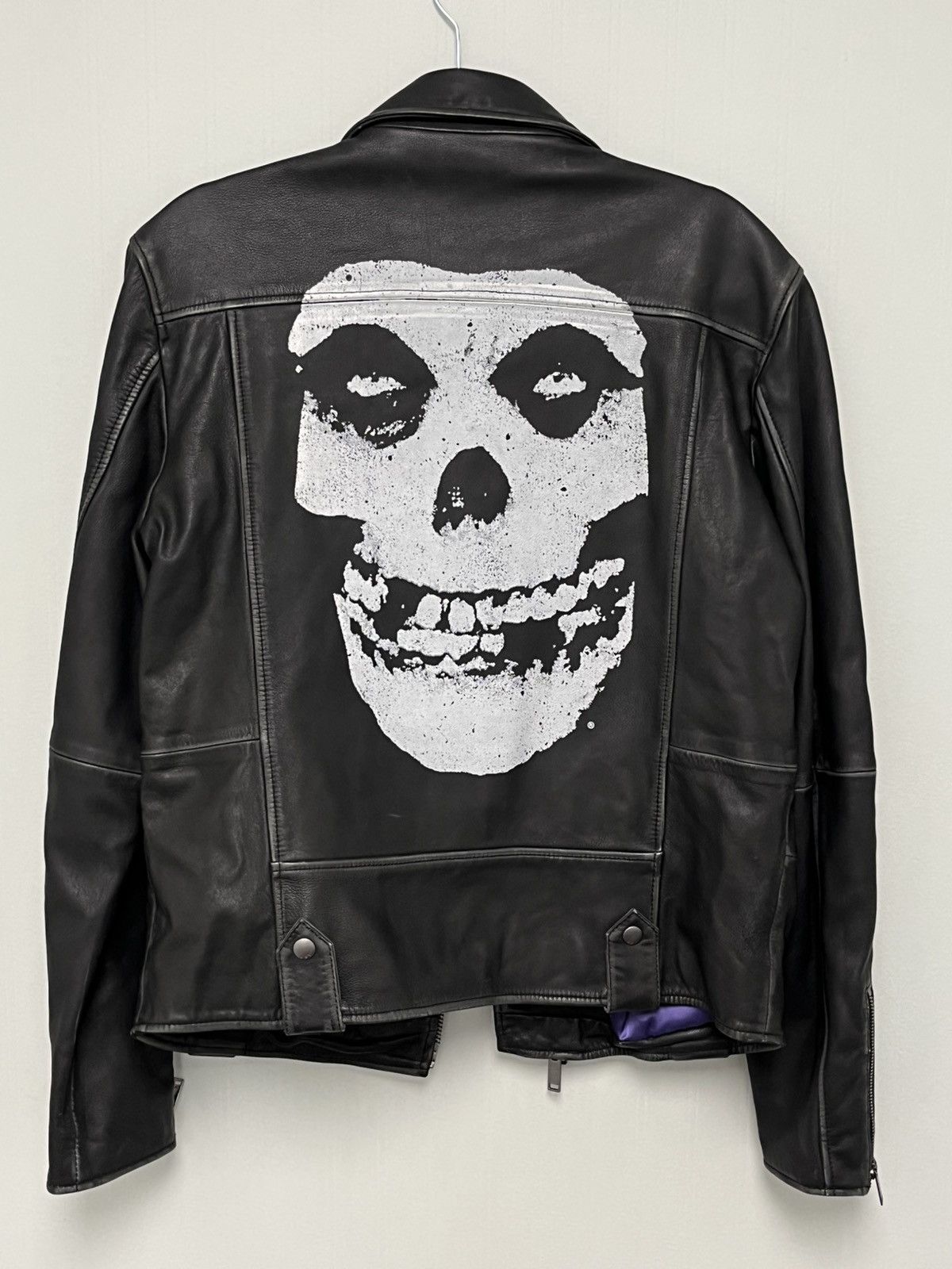 Misfits studded leather biker jacket size medium