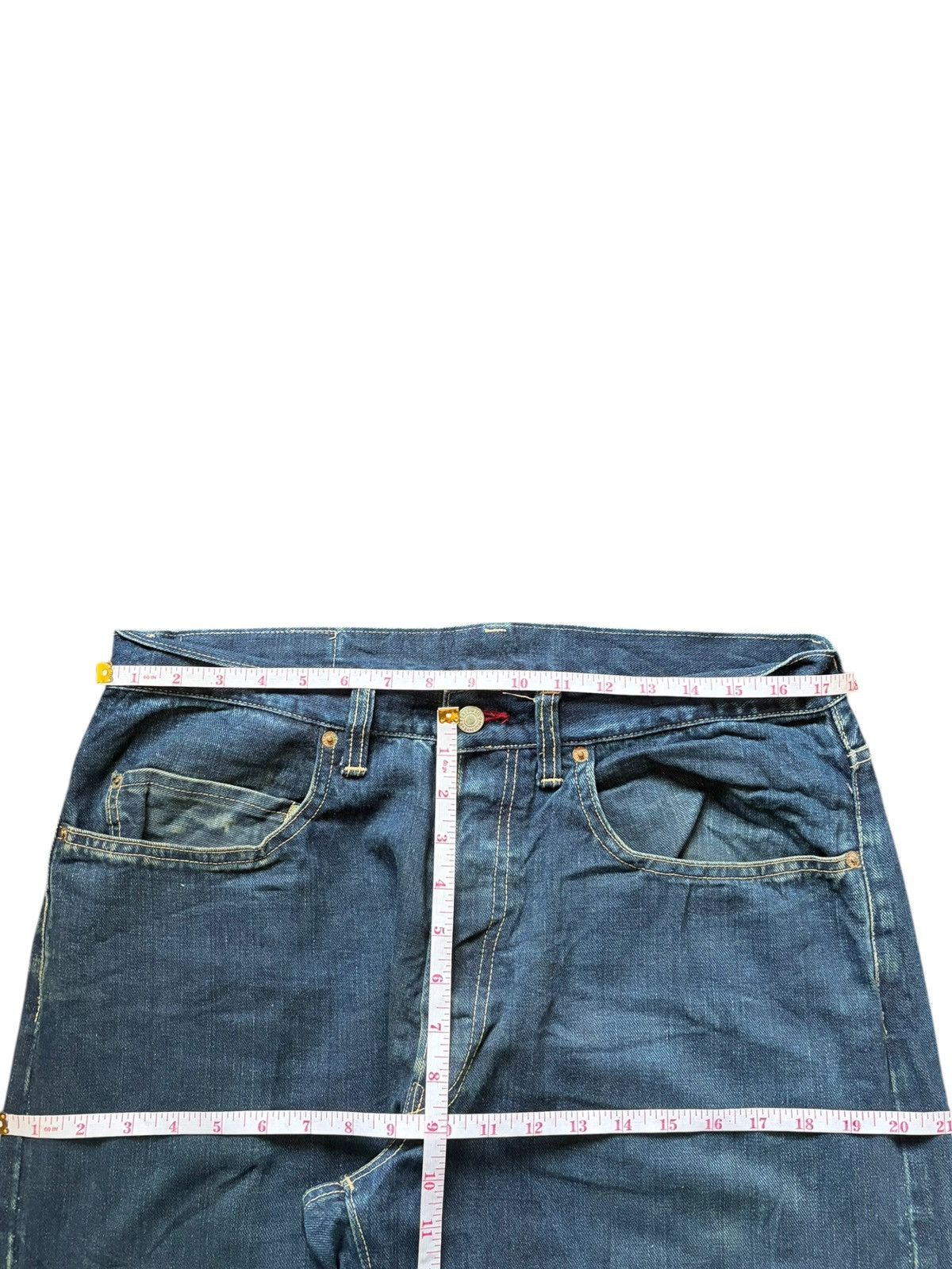 HOLLYWOOD RANCH MARKET Vintage HR Market Selvedge Blue Wash Loose Jeans Size US 35 - 6 Thumbnail