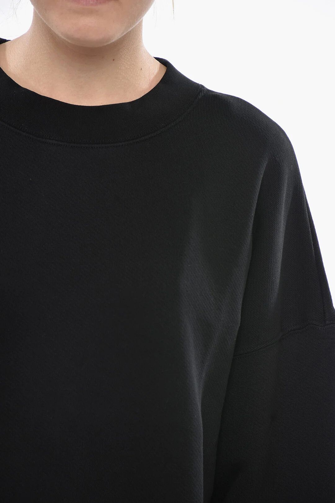 Palm Angels og1mm0326 Brushed Cotton Crewneck Sweatshirt in Black Size XL / US 12-14 / IT 48-50 - 3 Thumbnail