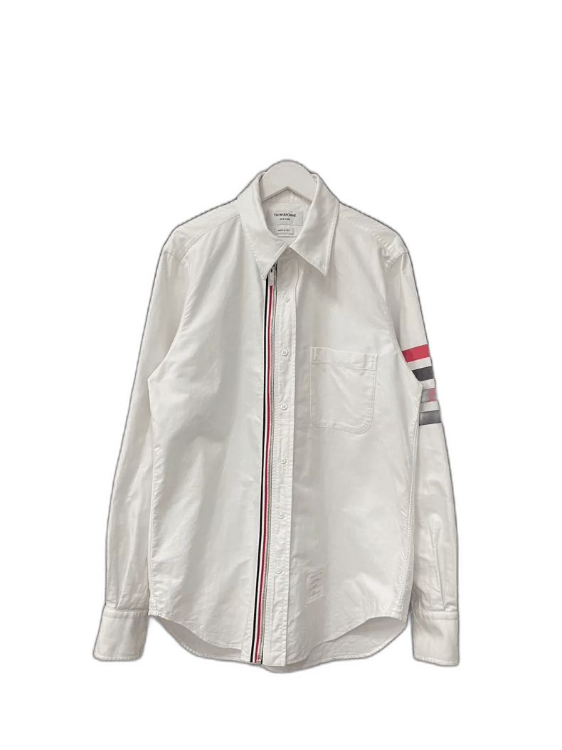 Thom Browne Thom Browne Zip Shirt with Stripes Size US S / EU 44-46 / 1 - 1 Thumbnail