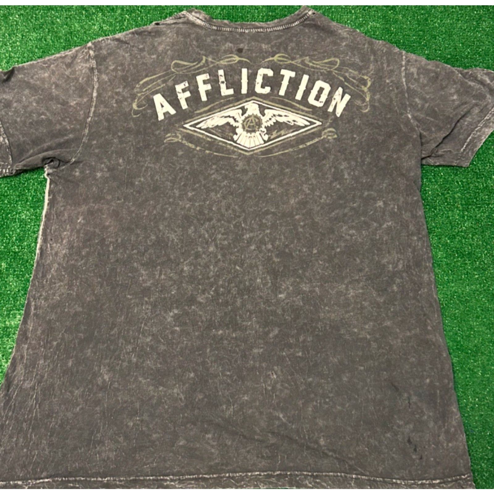 Affliction VINTAGE Affliction Shirt XL Gray Grunge Skull Wings Freedom Defender Y2K Punk VTG Men Shirt XL Mens Size US XL / EU 56 / 4 - 2 Thumbnail