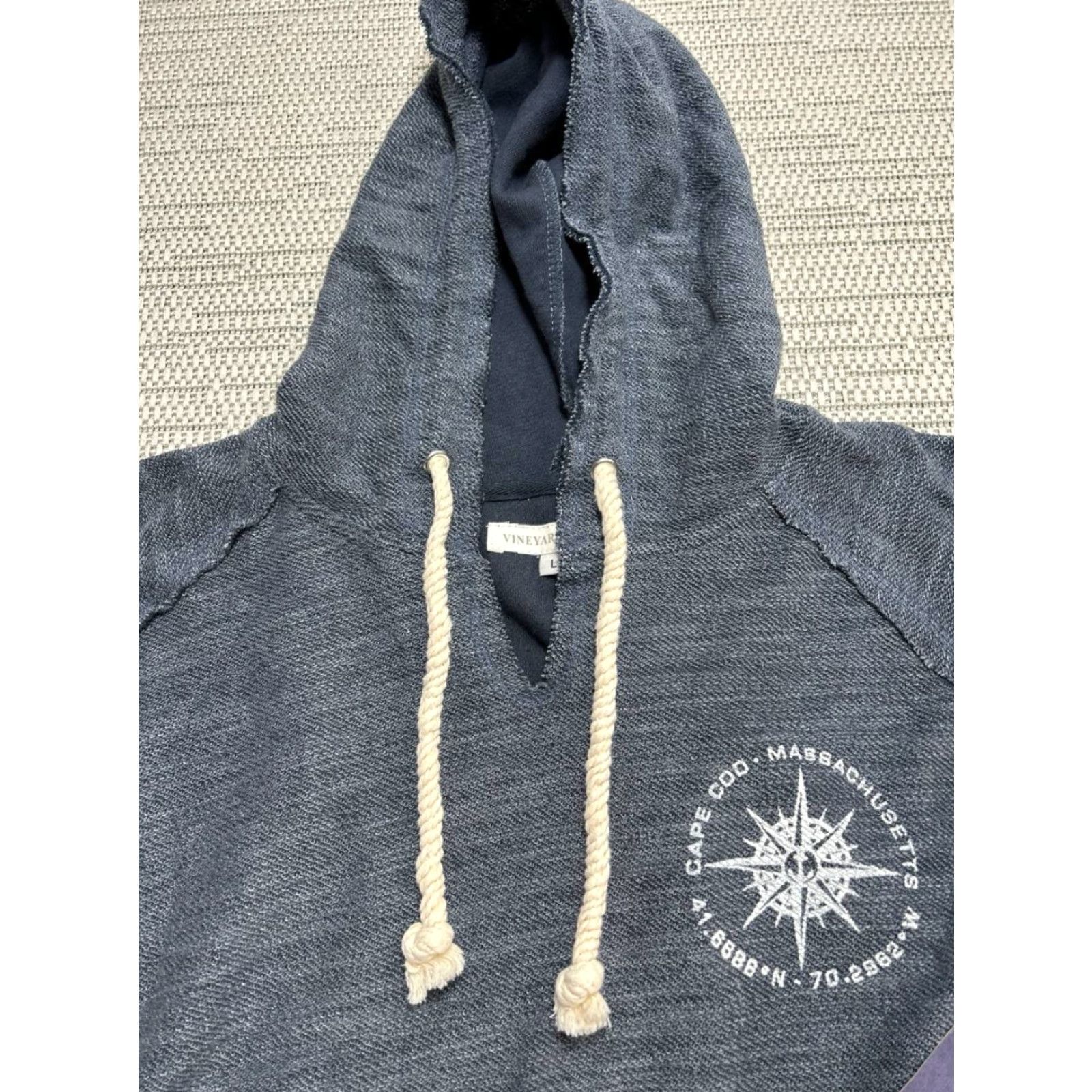 Vintage Vineyard Crew Star Compass Baja Distressed Hoodie Mens Large Blue Denim New Shirt Size US L / EU 52-54 / 3 - 3 Thumbnail