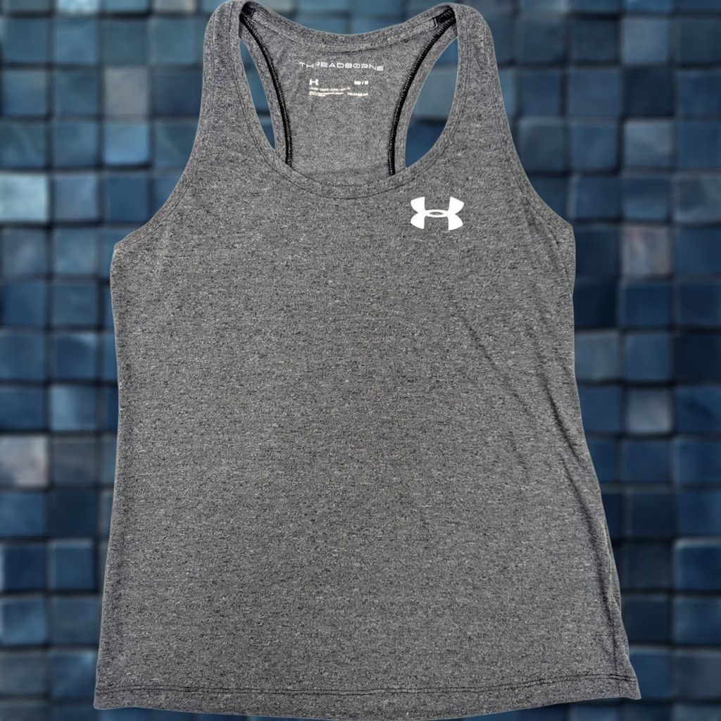 Under Armour Under Armour Threadborne HeatGear Loose Racerback Tank Top Women M Gray Size M / US 6-8 / IT 42-44 - 1 Thumbnail
