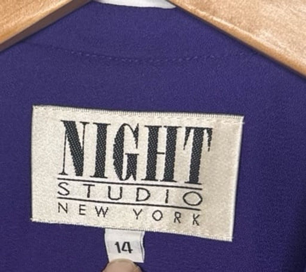 Other VINTAGE Night Studio New York purple w/ silver blazer sz 14 Size XL / US 12-14 / IT 48-50 - 5 Thumbnail