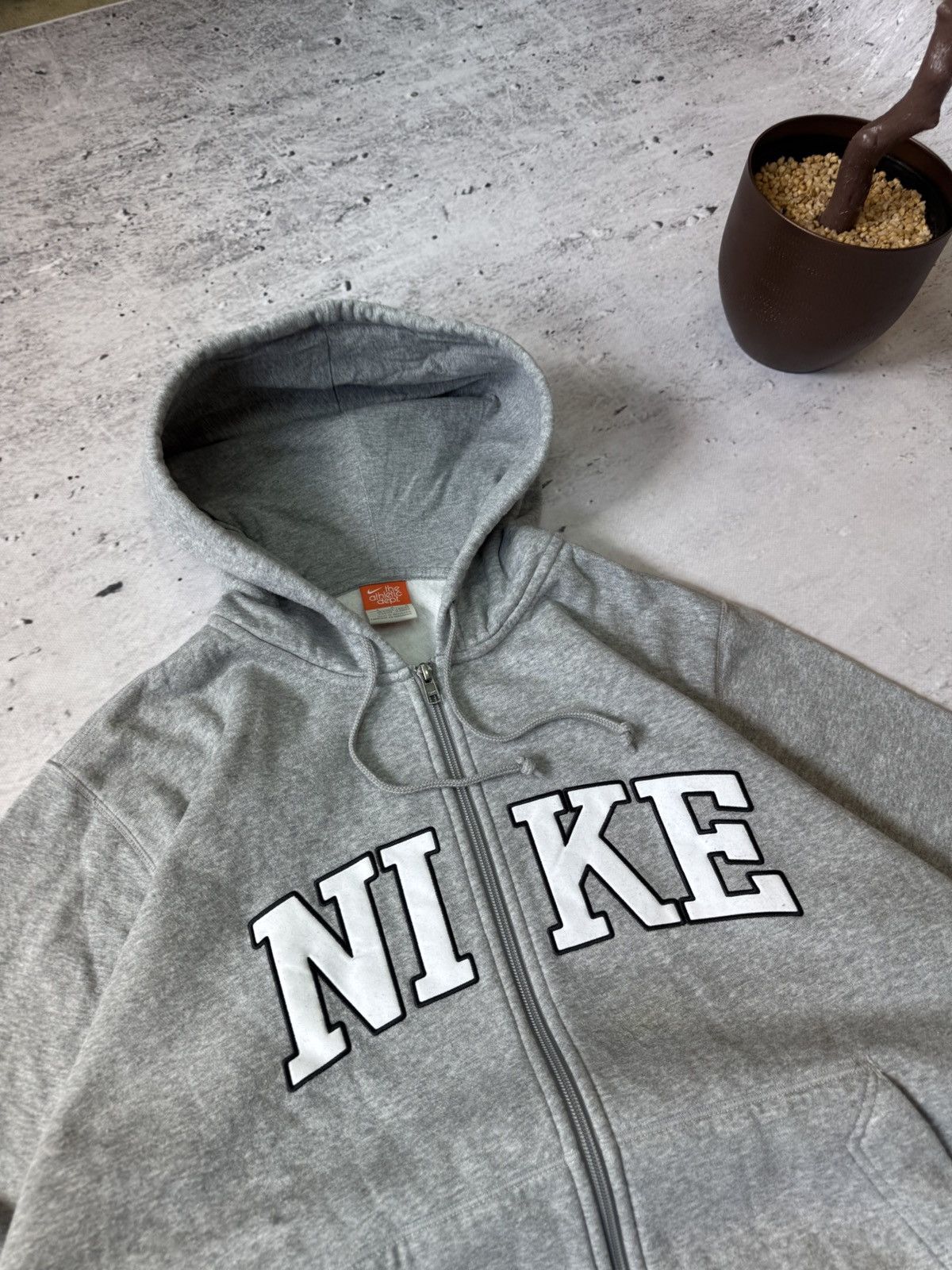 Nike × Vintage NIKE VINTAGE 00s y2k OVERSIZE BAGGY ZIP HOODIE CENTER LOGO Size US L / EU 52-54 / 3 - 3 Thumbnail