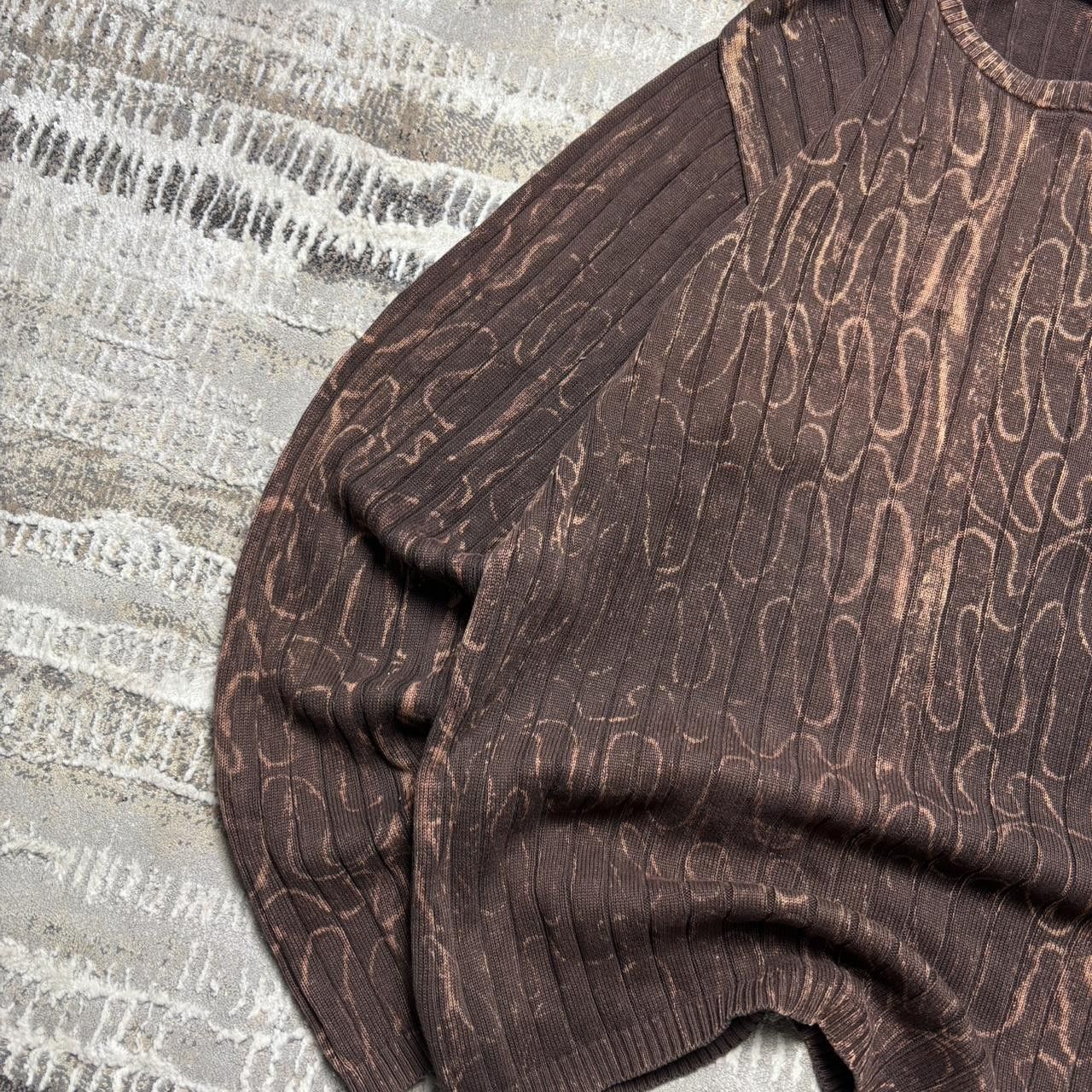 Japanese Brand 90s Textured Knit Sweater Brown L Size US L / EU 52-54 / 3 - 3 Thumbnail