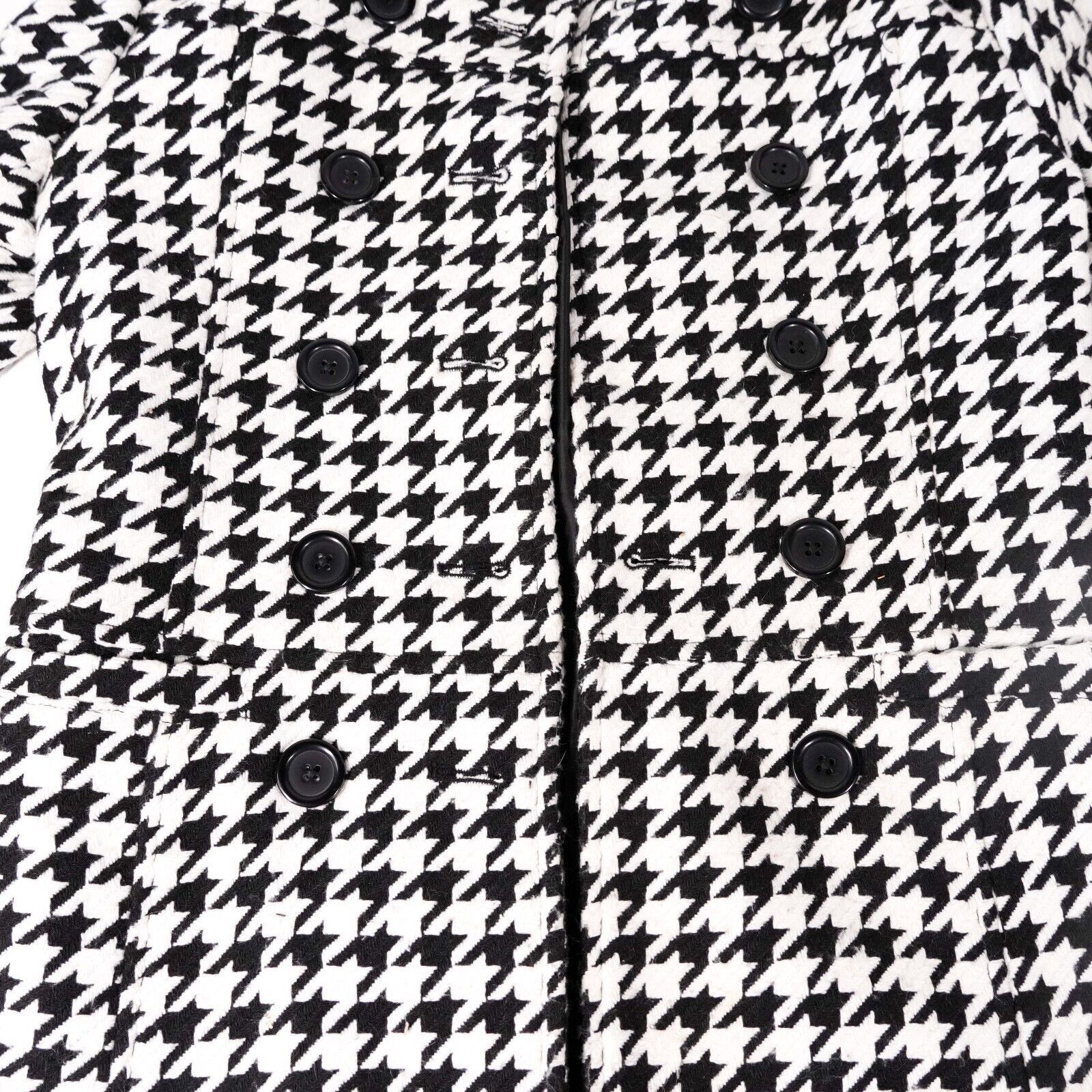 George George Houndstooth Winter Jacket Button Trench Pea Coat Med Size M / US 6-8 / IT 42-44 - 5 Thumbnail