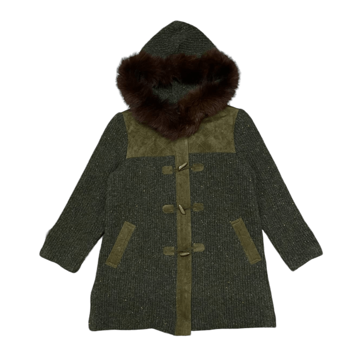 Max Mara Vintage Max Mara Alta Made 1961 Wool Fur Hooded Coat Size M / US 6-8 / IT 42-44 - 1 Thumbnail