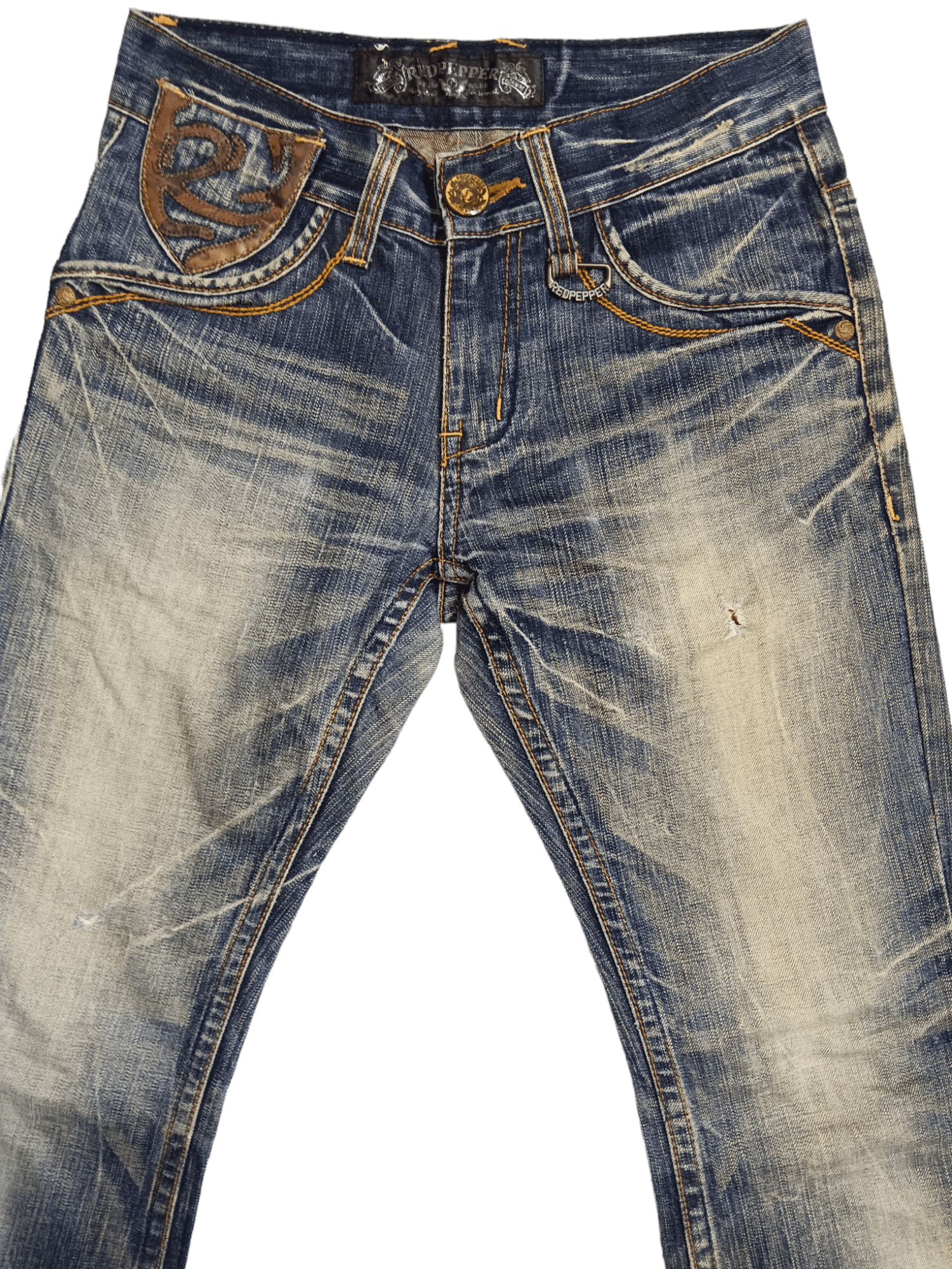 If Six Was Nine × Japanese Brand × Le Grande Bleu (L.G.B.) Redpepper Seditionaries Rusty Distressed Flare Jeans Size US 28 / EU 44 - 3 Thumbnail