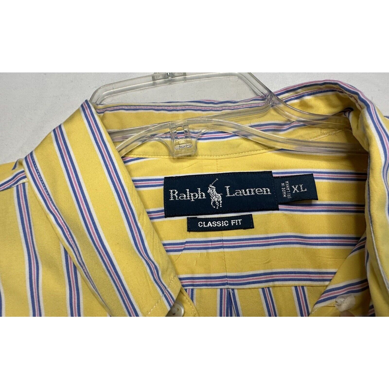 Ralph Lauren Ralph Lauren Custom Fit, Button XL Shirt Yellow Striped/Pony Size US XL / EU 56 / 4 - 4 Thumbnail