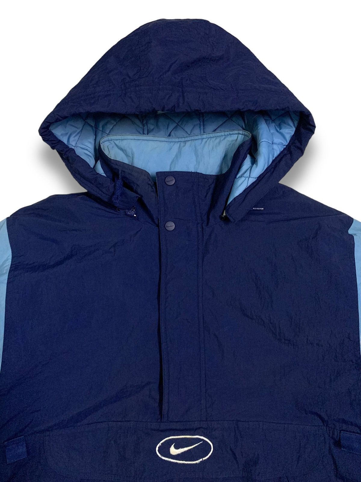 Nike Vintage 90s Nike Swoosh Big Logo Oversized Anorak Jacket Size US L / EU 52-54 / 3 - 3 Thumbnail
