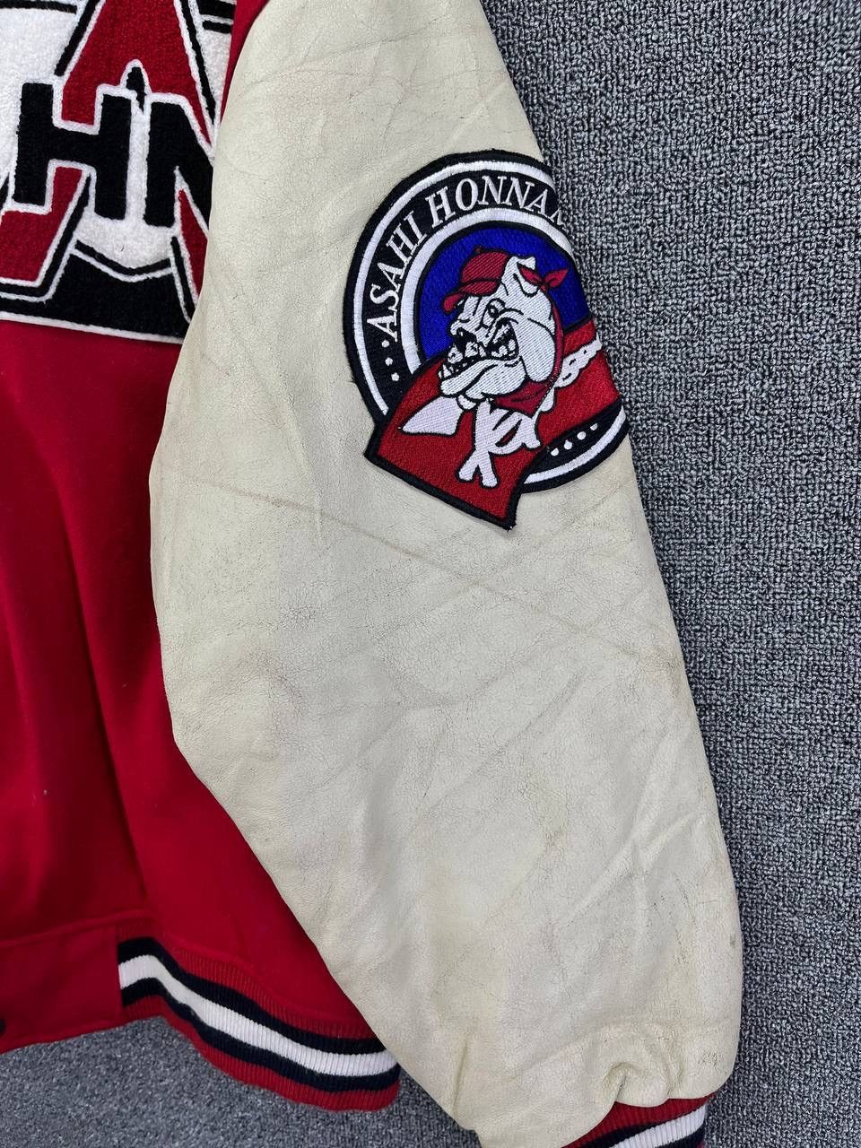 Japanese Brand Vintage Asahi Honnama Rare Wool Varsity Leather Jacket Size US M / EU 48-50 / 2 - 12 Thumbnail