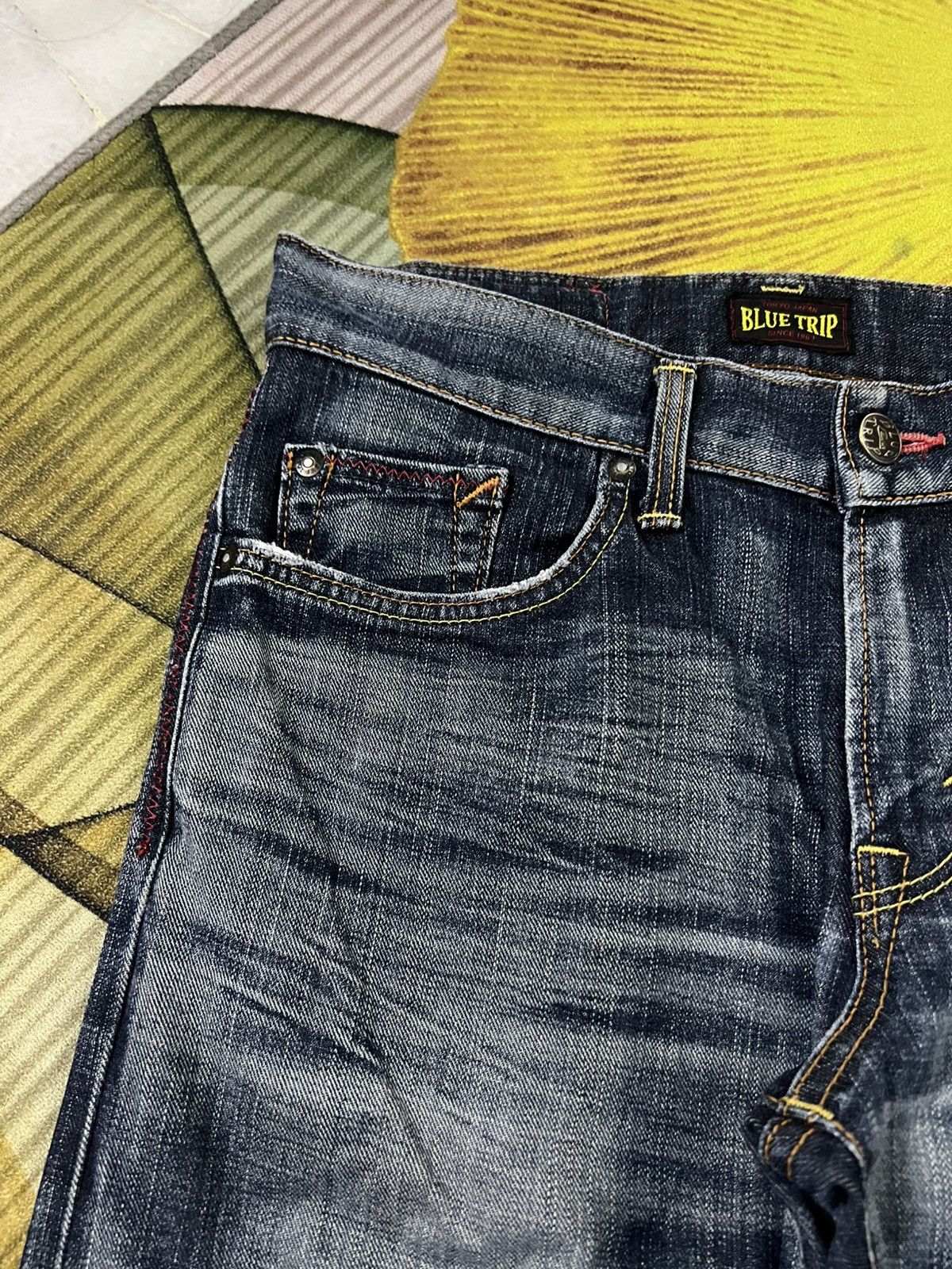 Edwin 💥Vintage Edwin Blue Trip Tokyo Japan Washed Jean Size US 31 - 8 Thumbnail