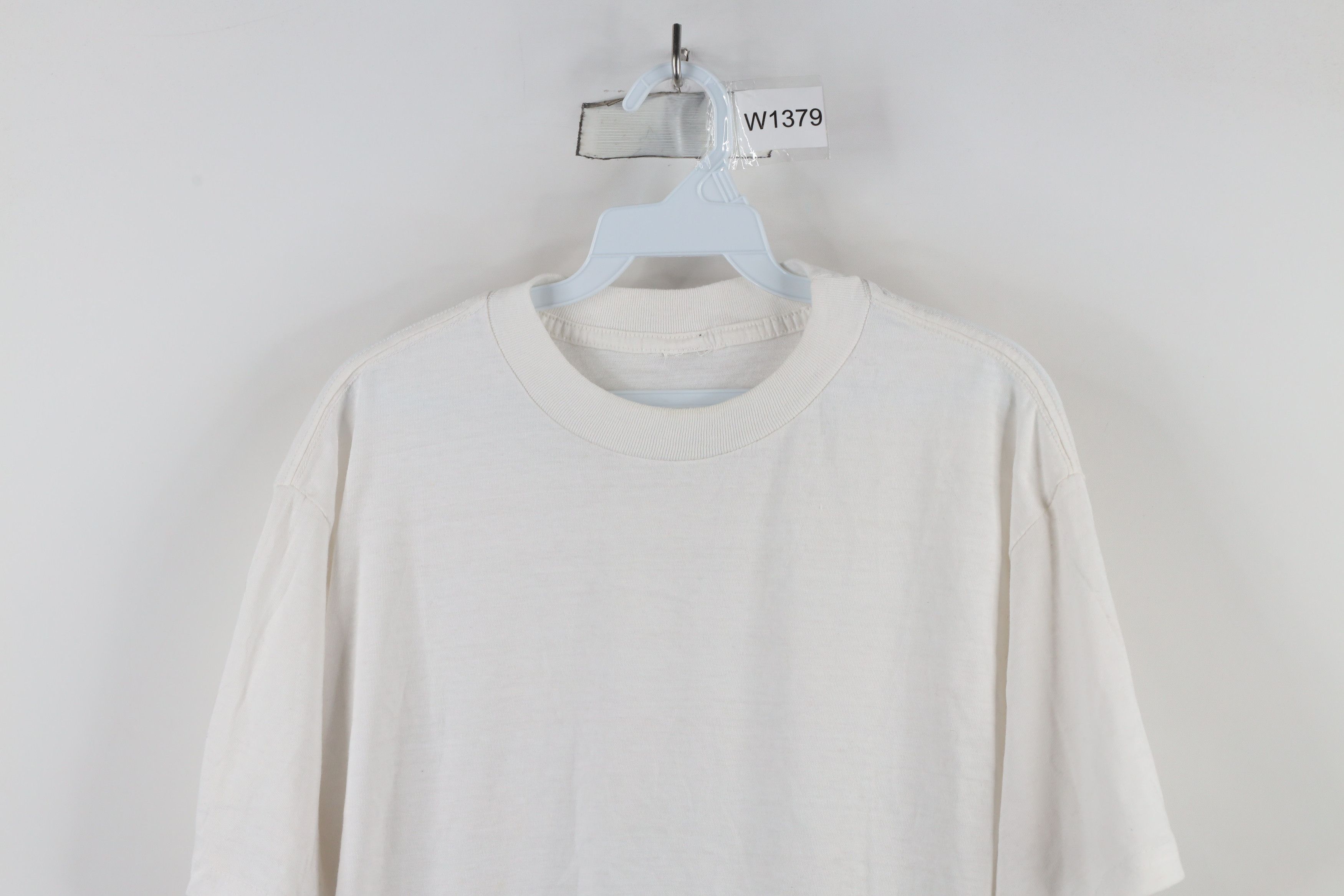 Vintage Vintage 90s Streetwear Sheer Short Sleeve T-Shirt White Size US M / EU 48-50 / 2 - 2 Thumbnail