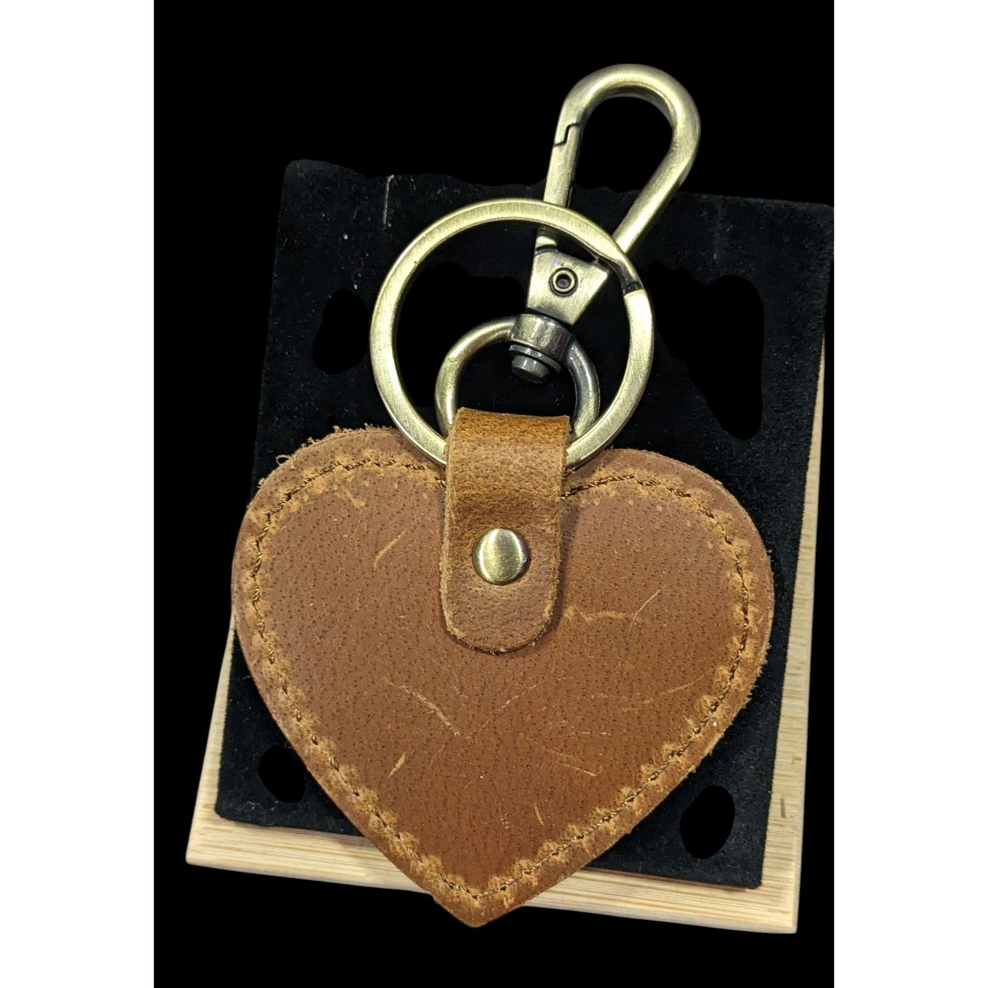 Other S-Zone Brown Leather Heart Shaped Keychain Size ONE SIZE - 2 Thumbnail