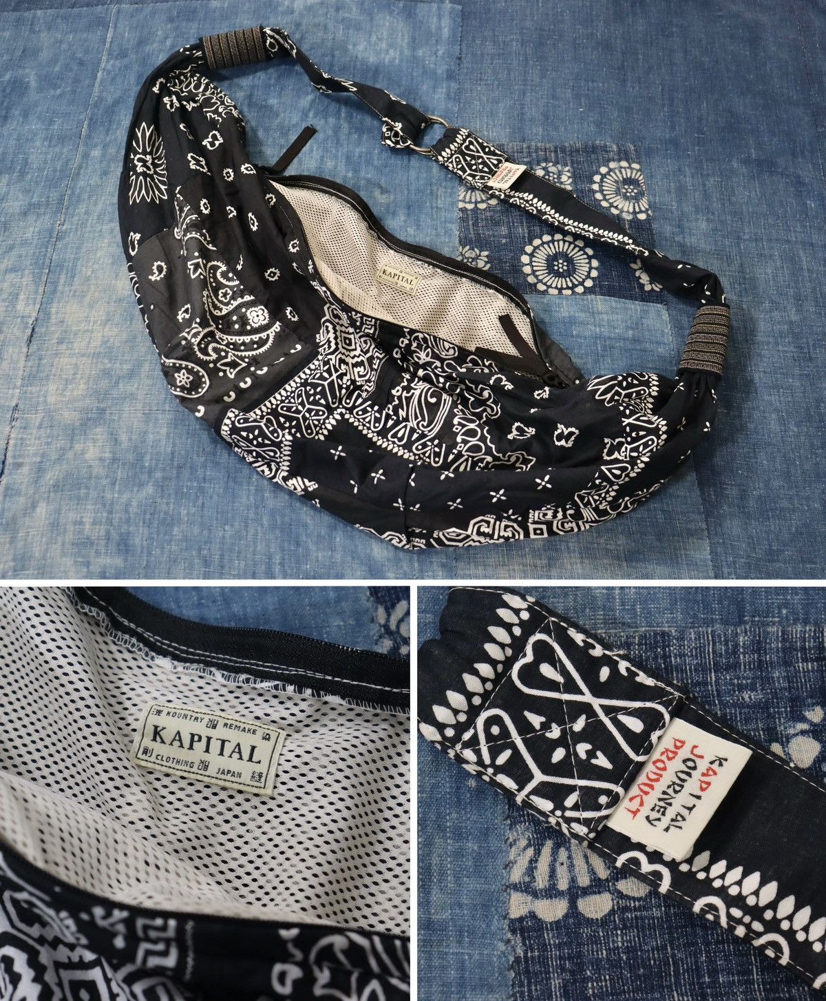 Pre-owned Kapital Bandana Crossbody Bag In Black