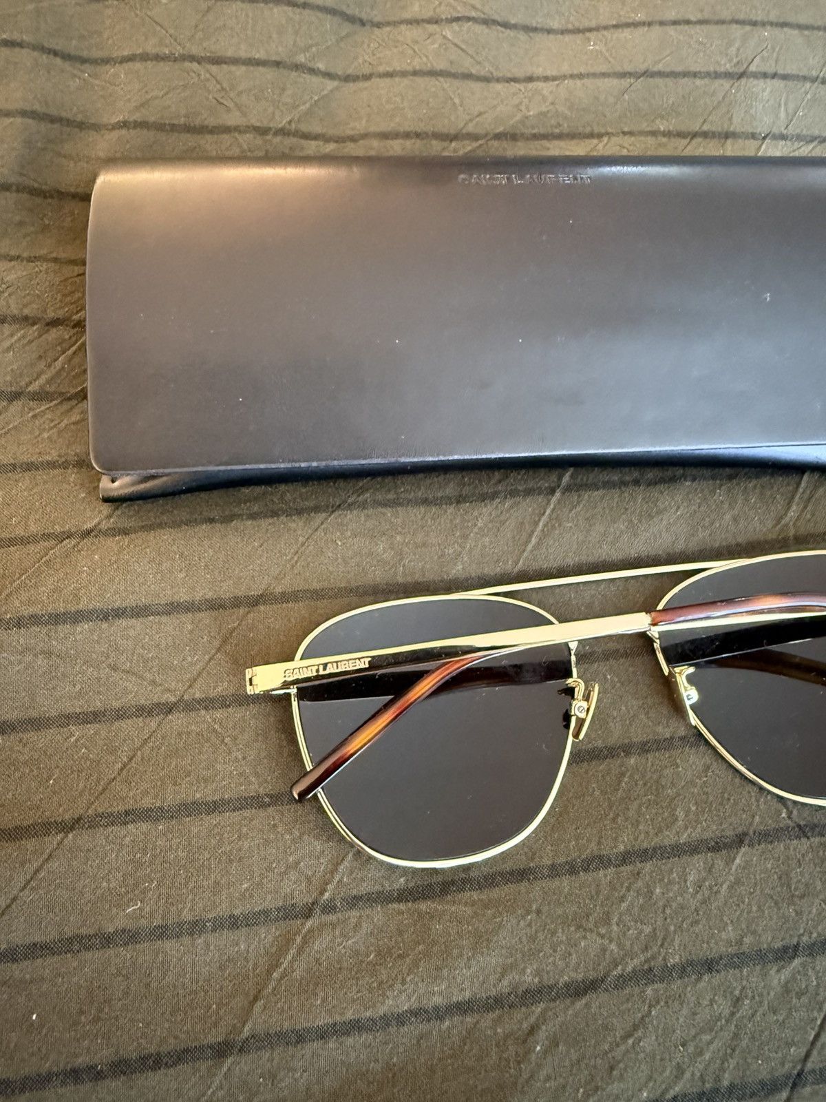 Saint Laurent Paris Saint Laurent Gold Glasses Size ONE SIZE - 3 Thumbnail