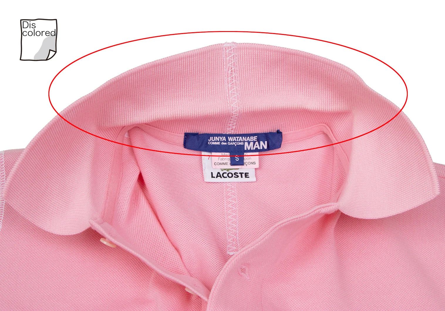 Junya Watanabe Pink Polo Shirt in Size S, Slight Sheerness Size US S / EU 44-46 / 1 - 5 Thumbnail